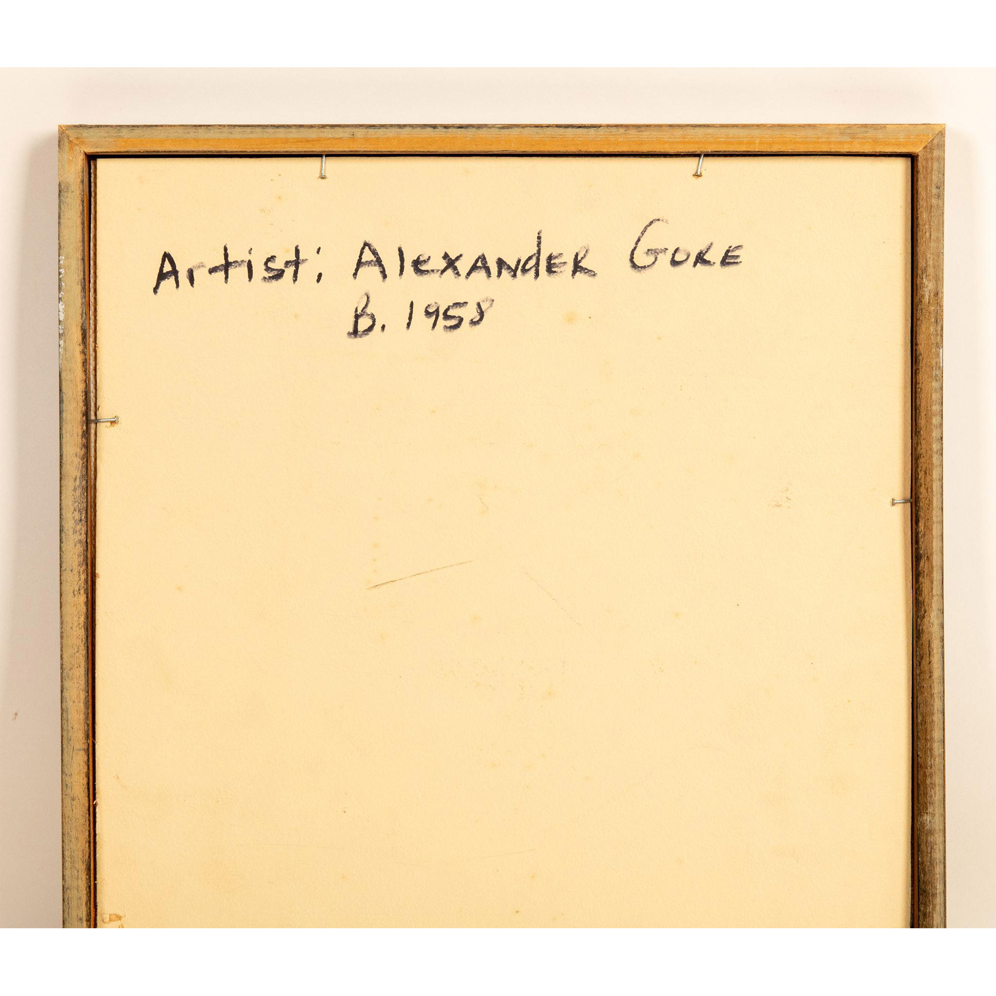 Alexander Gore, Original Oil & Wax Crayons on Paper, Signed - Image 5 of 5