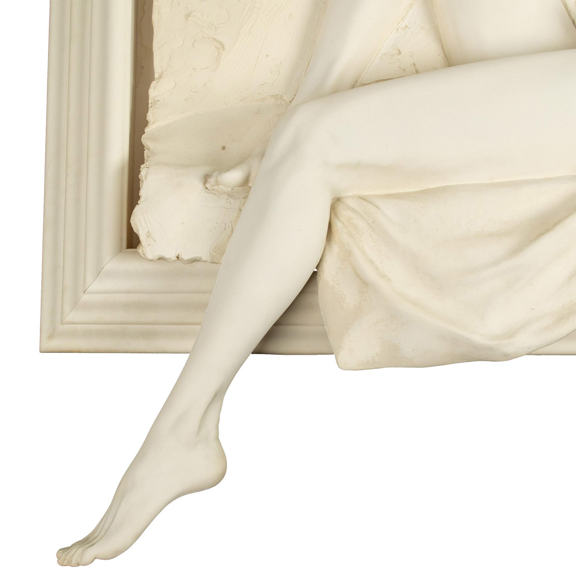 Bill Mack, High Relief White Sand, Reclining Nude, Signed - Image 4 of 6