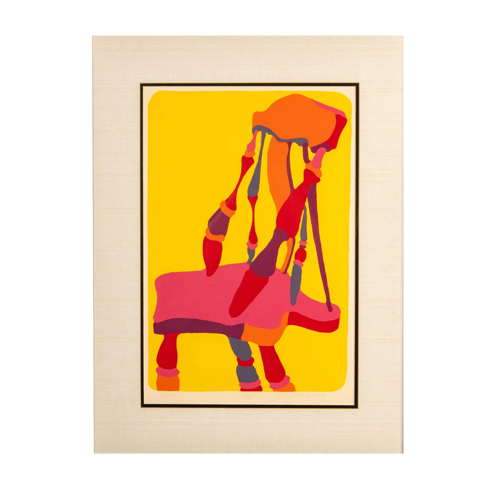 Elizabeth Baird, Original Silkscreen on Paper, Chair, Signed - Image 3 of 6