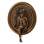 Bill Mack, High Relief Bronze Sculpture, Young Child, Signed