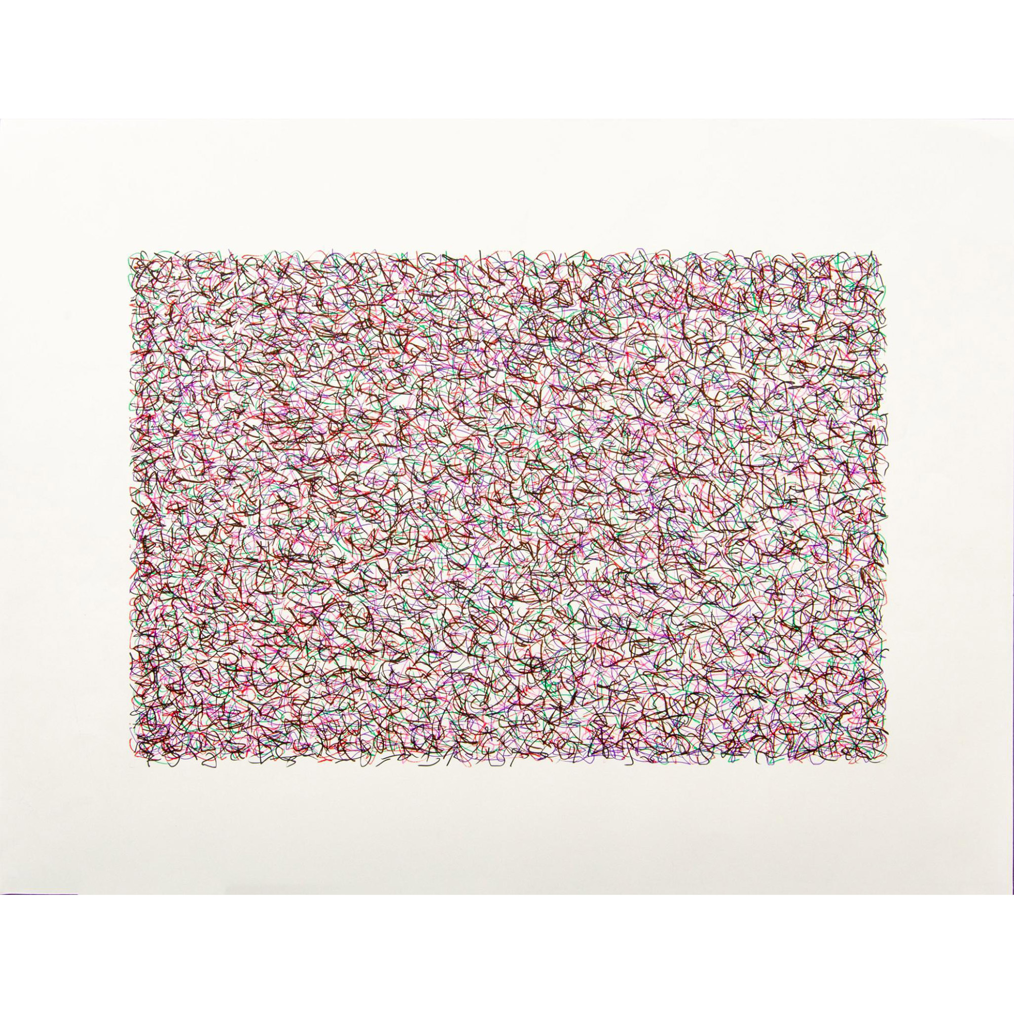 Ana Garcia (American b. 1982) Signed Original Drawing, Multi-color Headache Scribble - Image 2 of 6