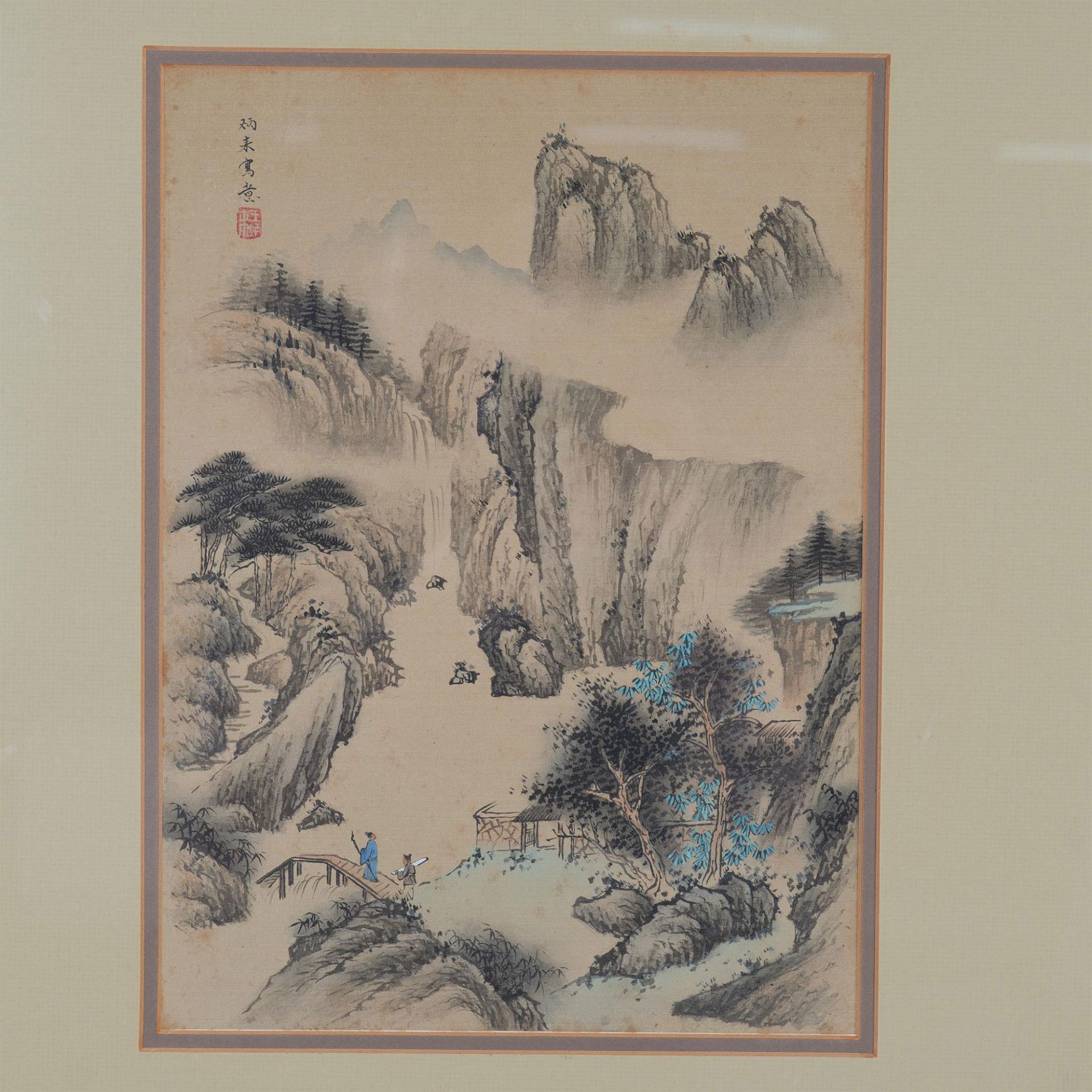 Original Chinese Ink & Gouache Painting, Signed - Bild 2 aus 4