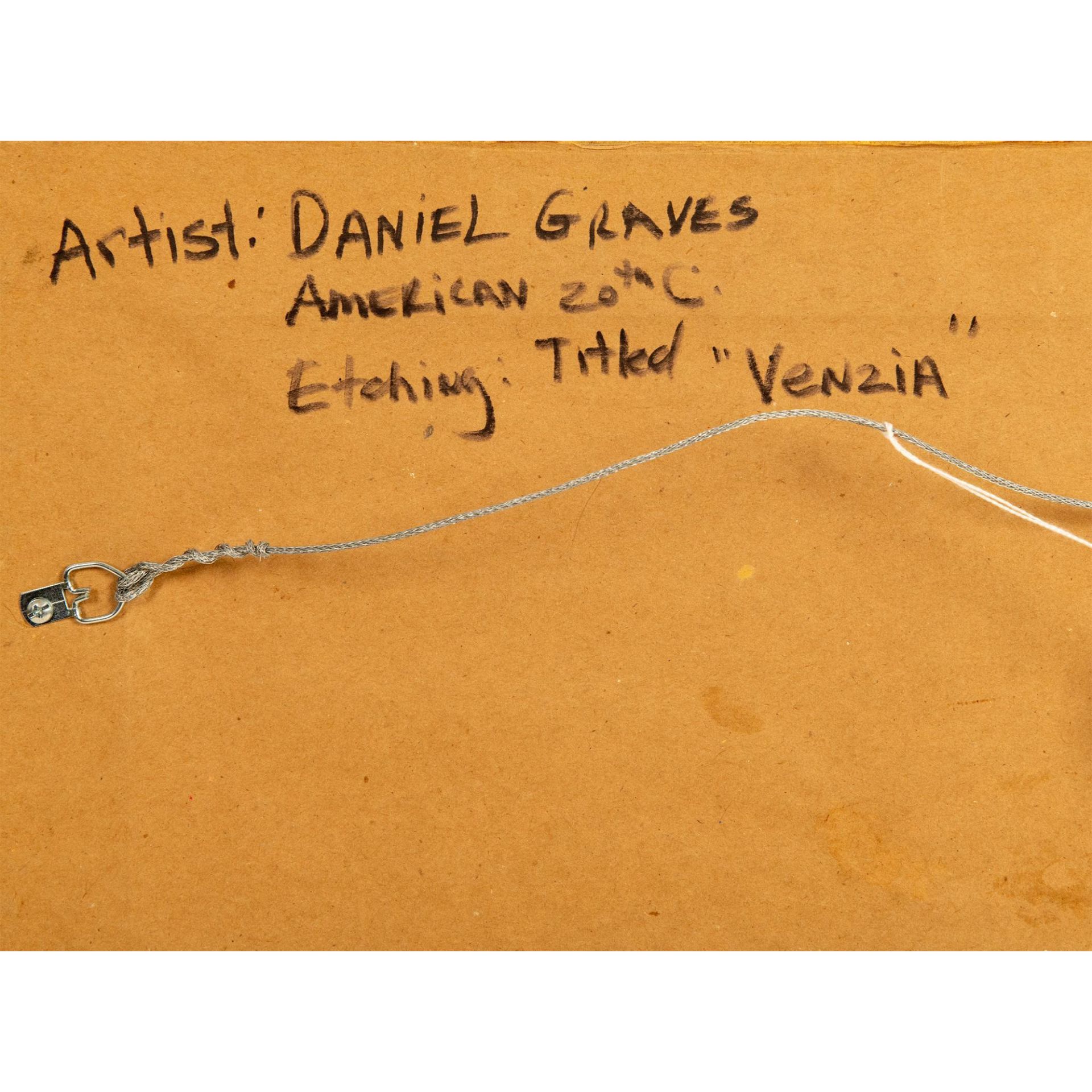 Daniel Graves, Original Etching on Paper, Venezia, Signed - Image 5 of 5