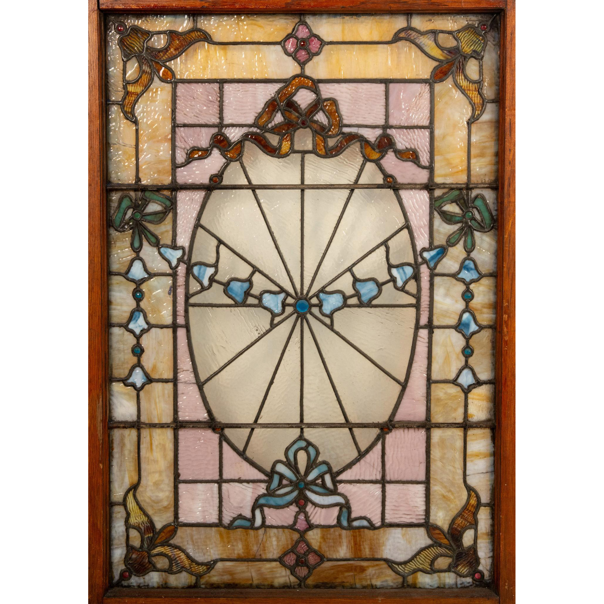 Antique Original Victorian Stained Glass Window Panel - Image 2 of 6