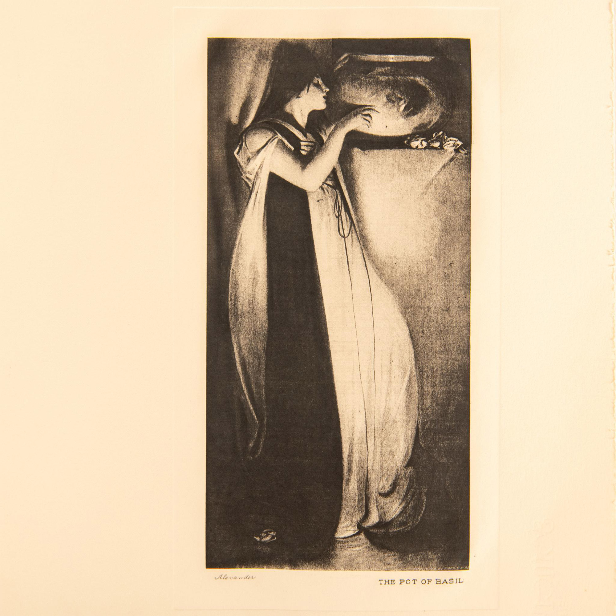 J. W. Alexander, Antique Art Nouveau Engraving on Paper - Image 2 of 5