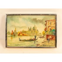 Original Oil on Canvas, Picturesque Venice Canal View Signed