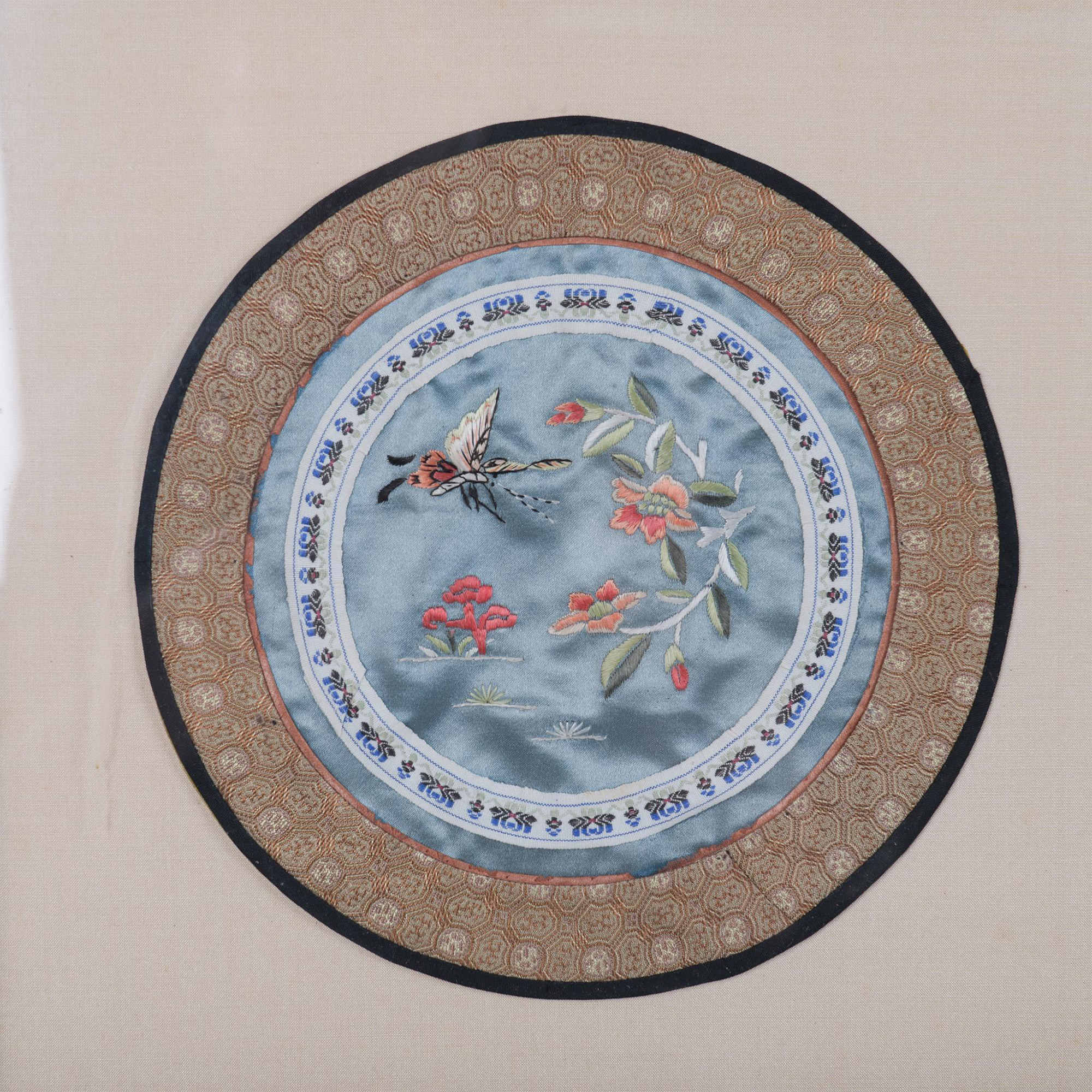 Original Chinese Needlework Embroidery Panels on Silk - Image 3 of 5