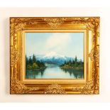 Long, Original Oil on Canvas, Mountain Landscape, Signed
