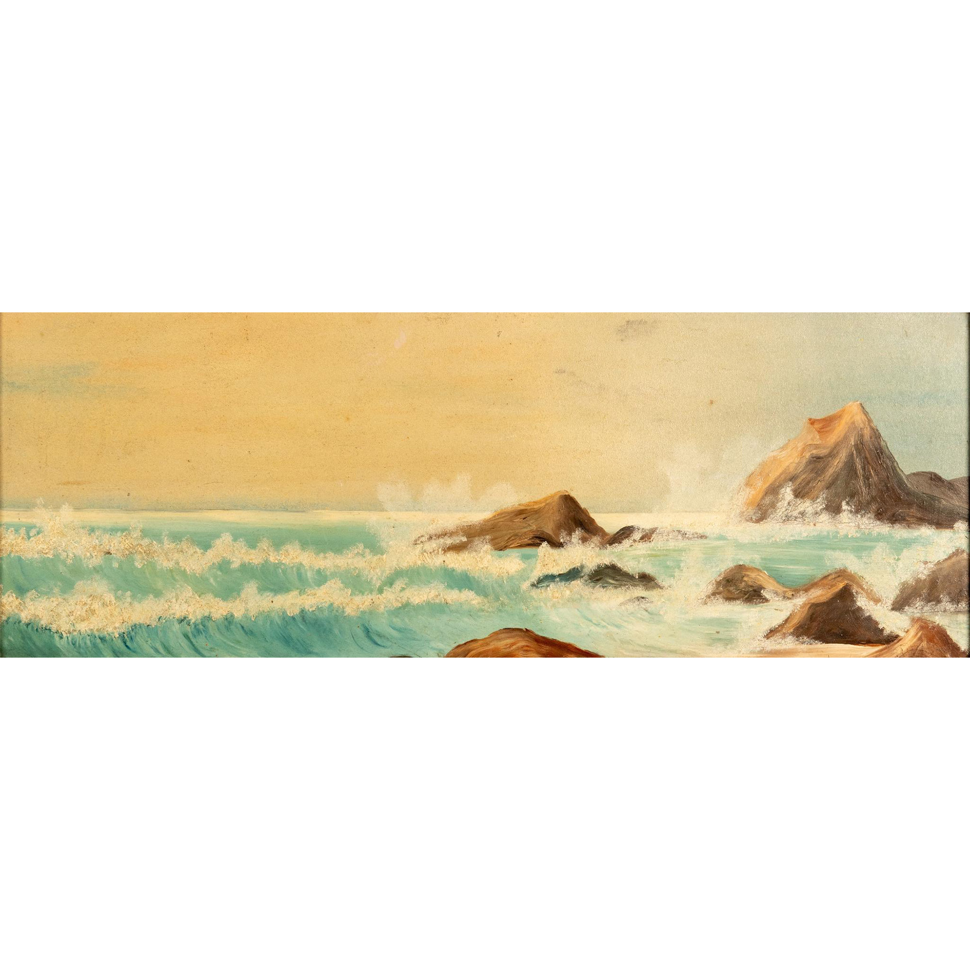 Original Panoramic Size Oil on Board, Pacific Ocean Seascape - Image 3 of 6