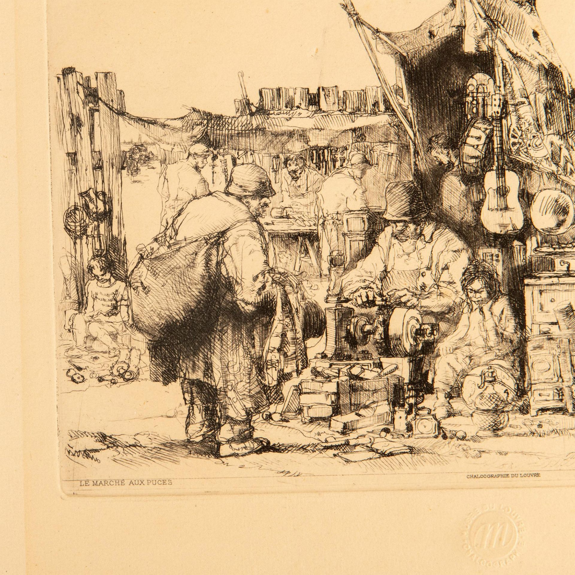 Auguste Brouet, Antique Original Etching on Wove Paper - Bild 5 aus 6