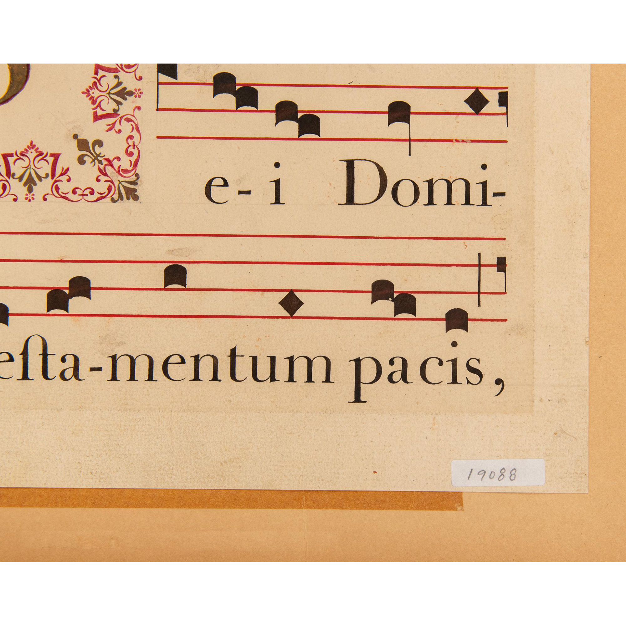 Original Hand Drawn & Gilded Latin Antiphonary Leaf Paper - Image 6 of 7