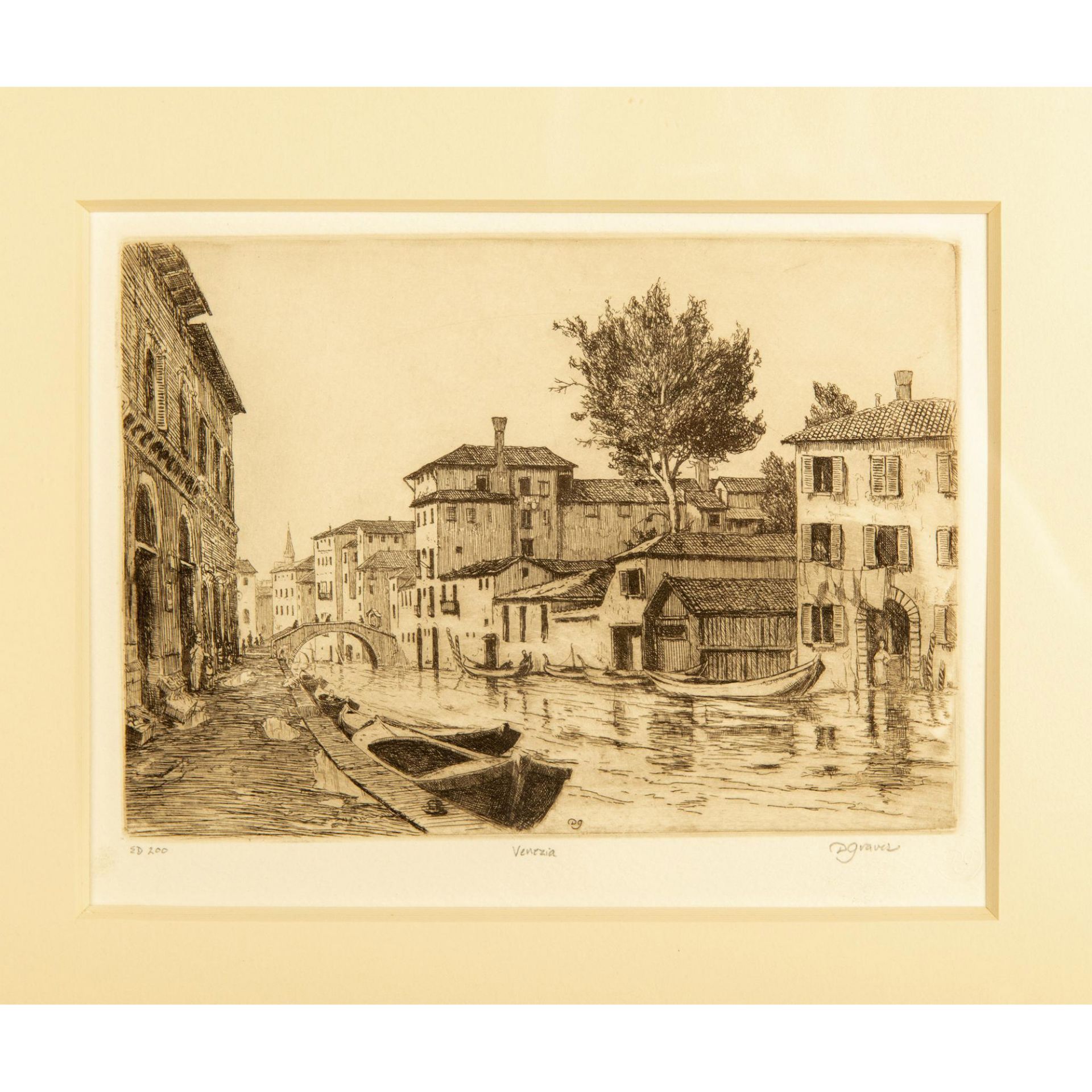 Daniel Graves, Original Etching on Paper, Venezia, Signed - Image 3 of 5