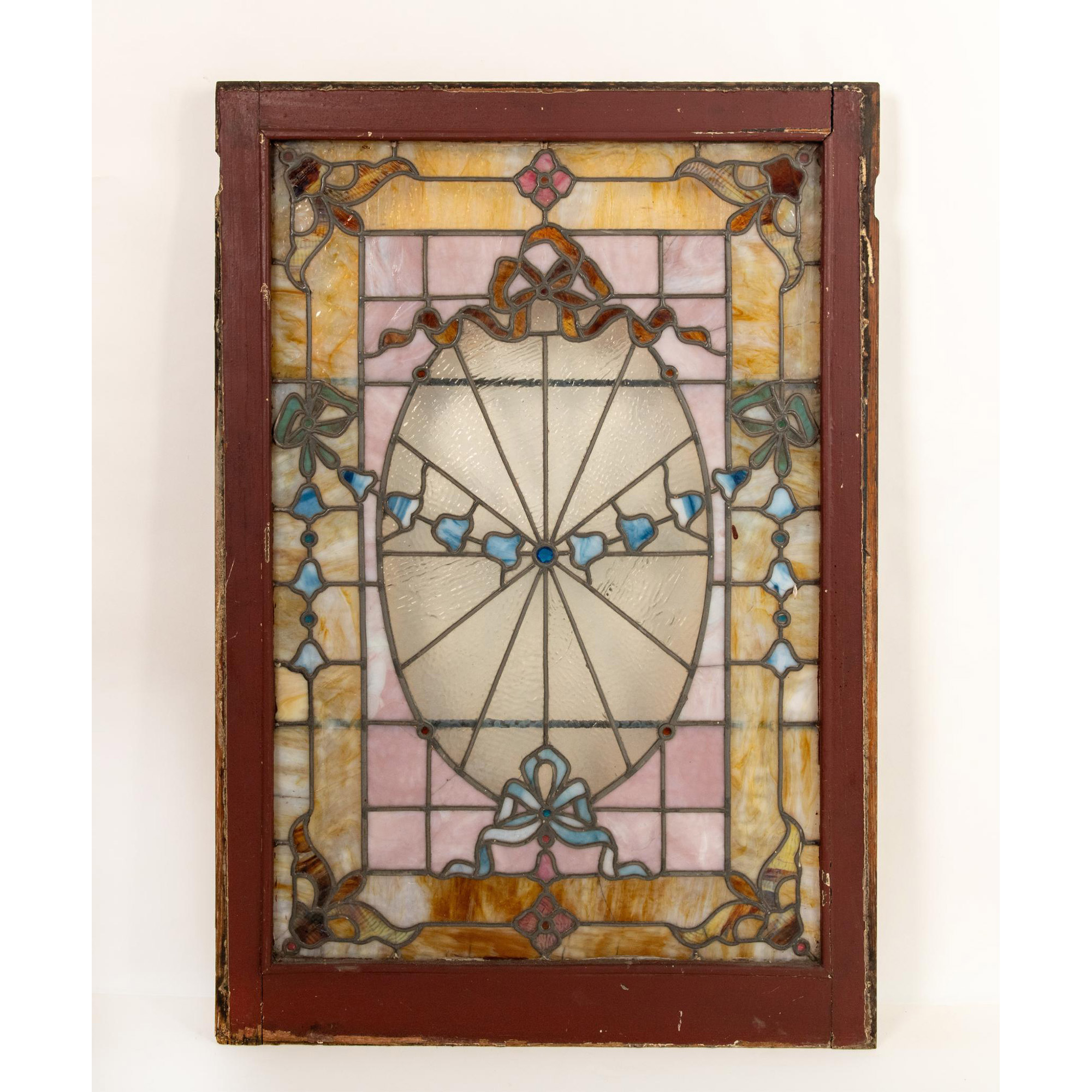 Antique Original Victorian Stained Glass Window Panel - Image 5 of 6