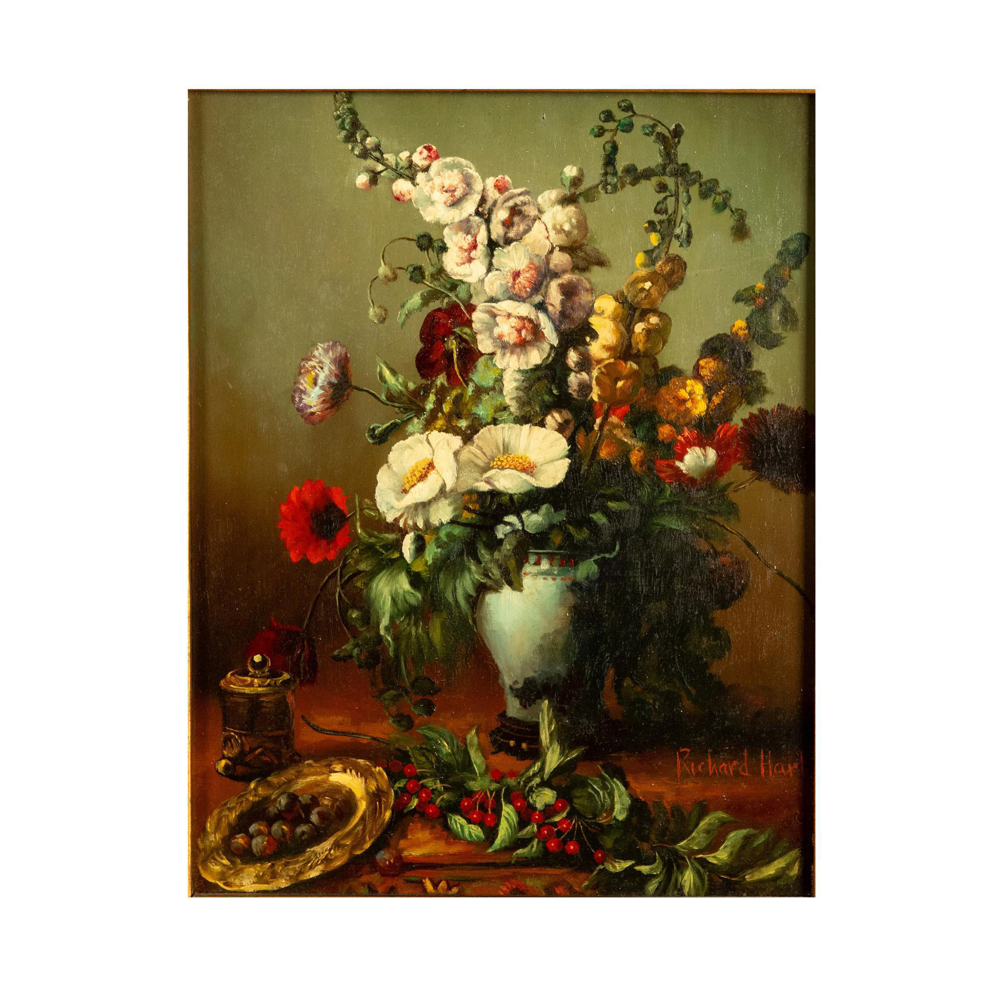 Richard Hart, Original Oil on Wood, Still Life, Signed - Image 2 of 5