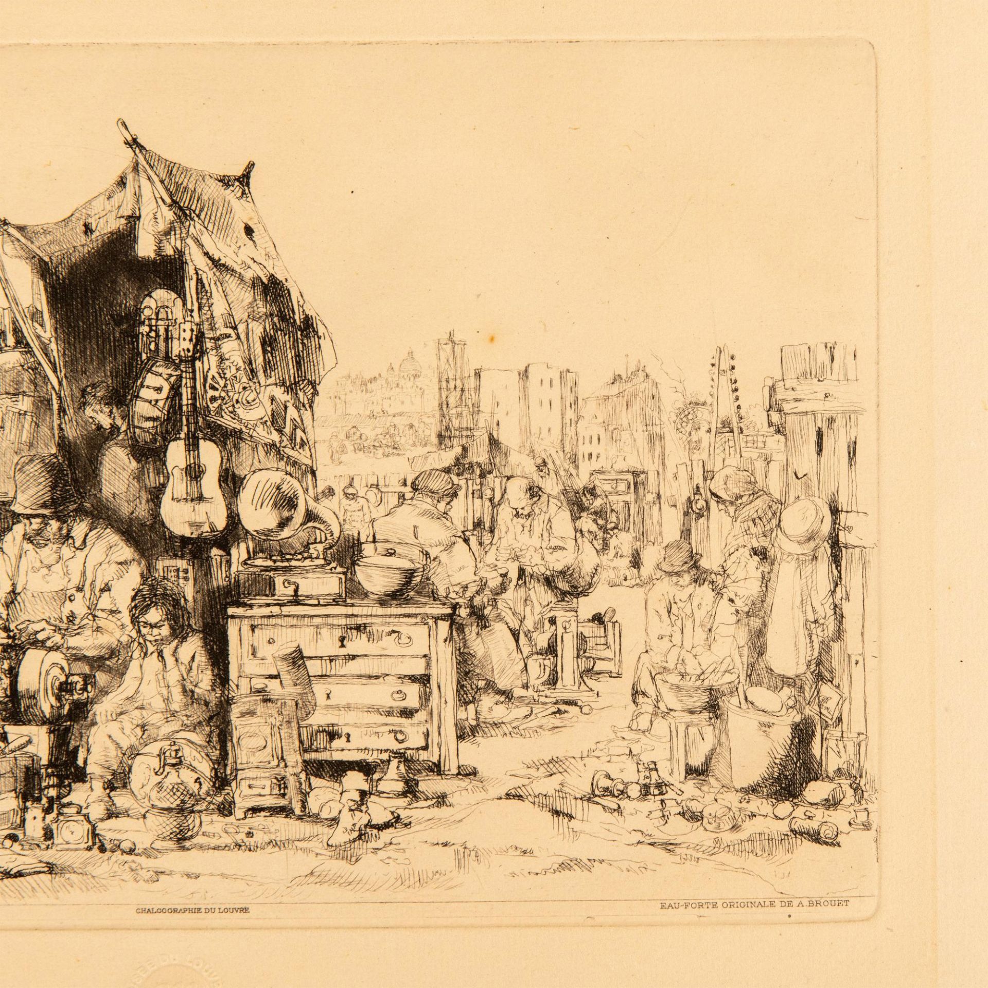 Auguste Brouet, Antique Original Etching on Wove Paper - Bild 3 aus 6