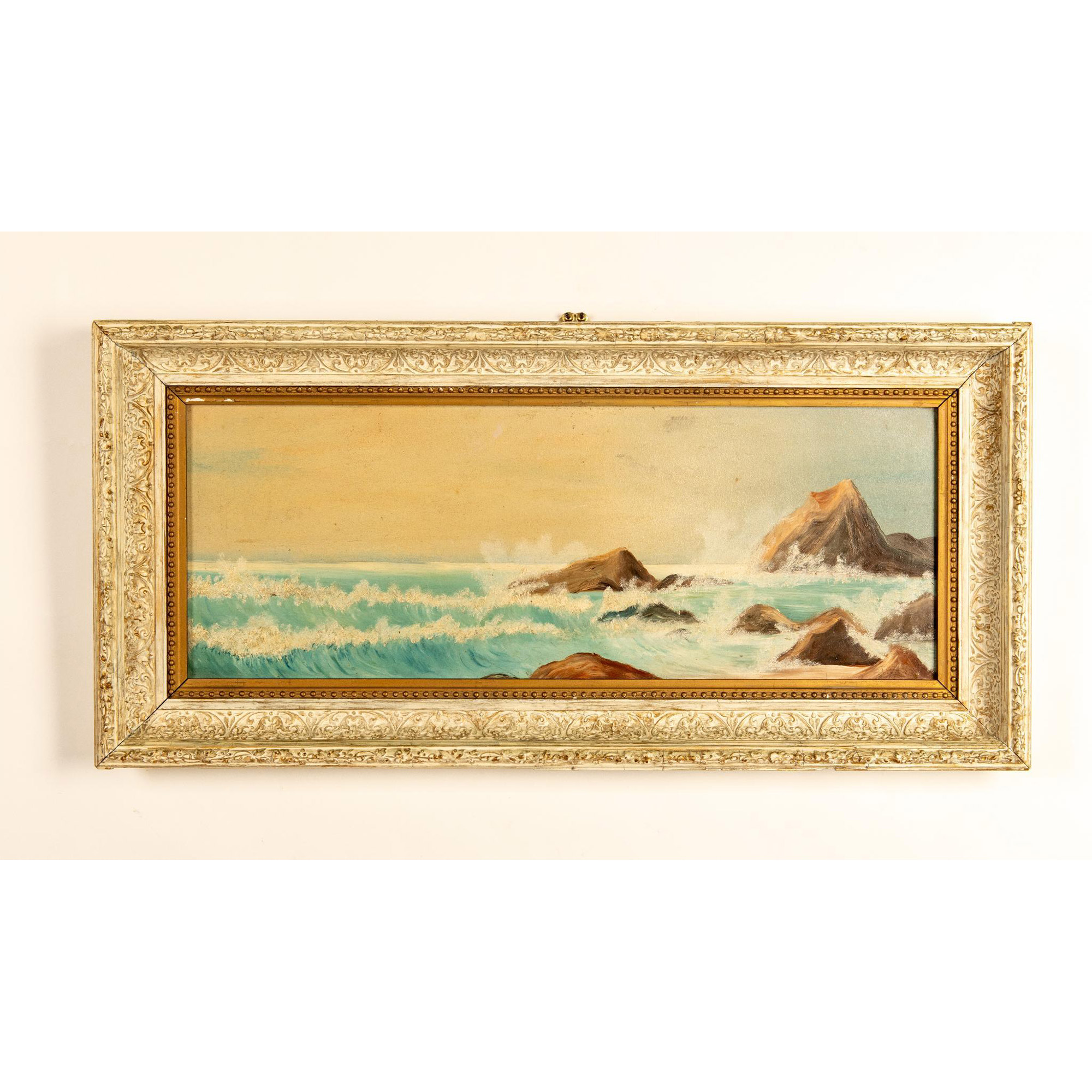 Original Panoramic Size Oil on Board, Pacific Ocean Seascape - Image 2 of 6