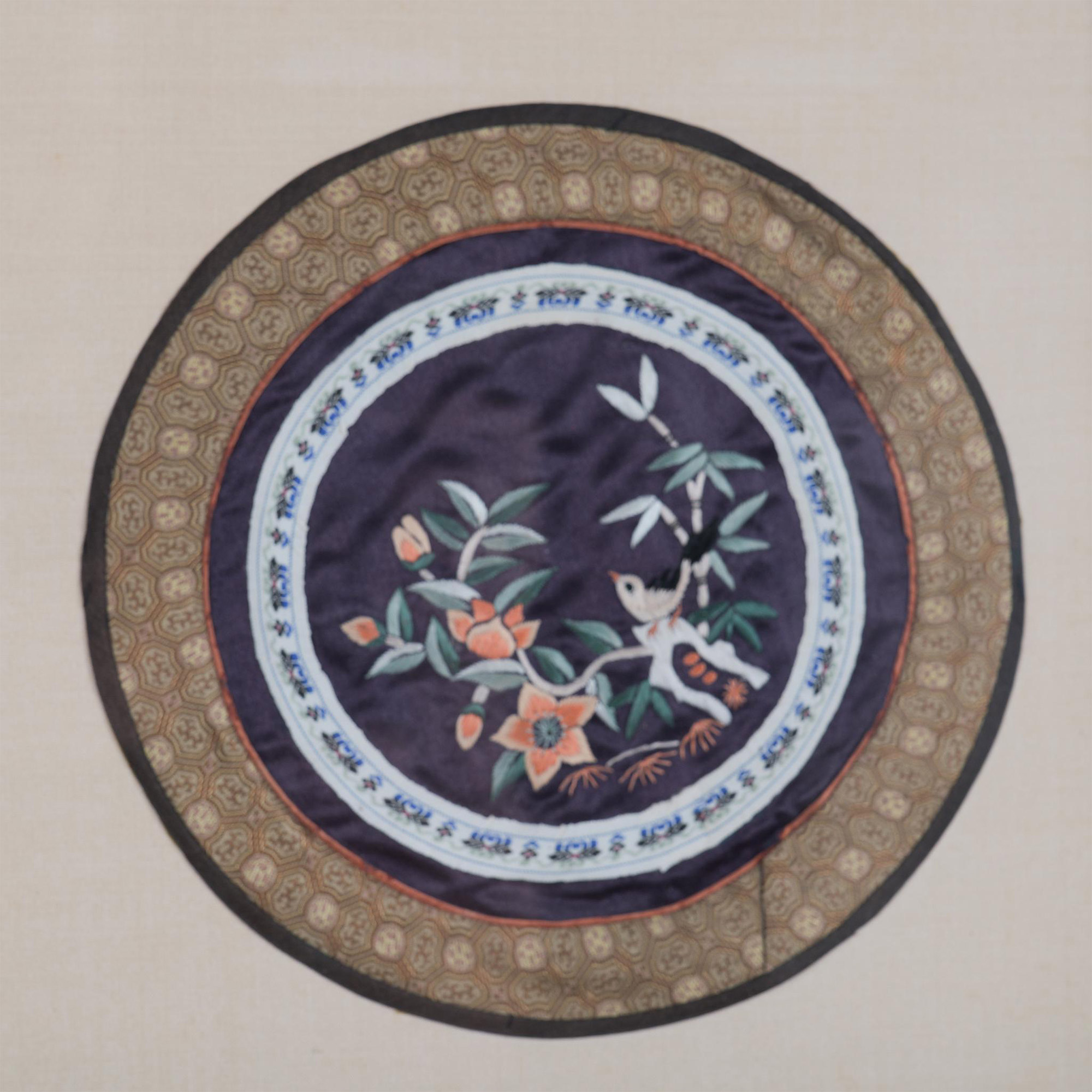 Original Chinese Needlework Embroidery Panels on Silk - Image 4 of 5