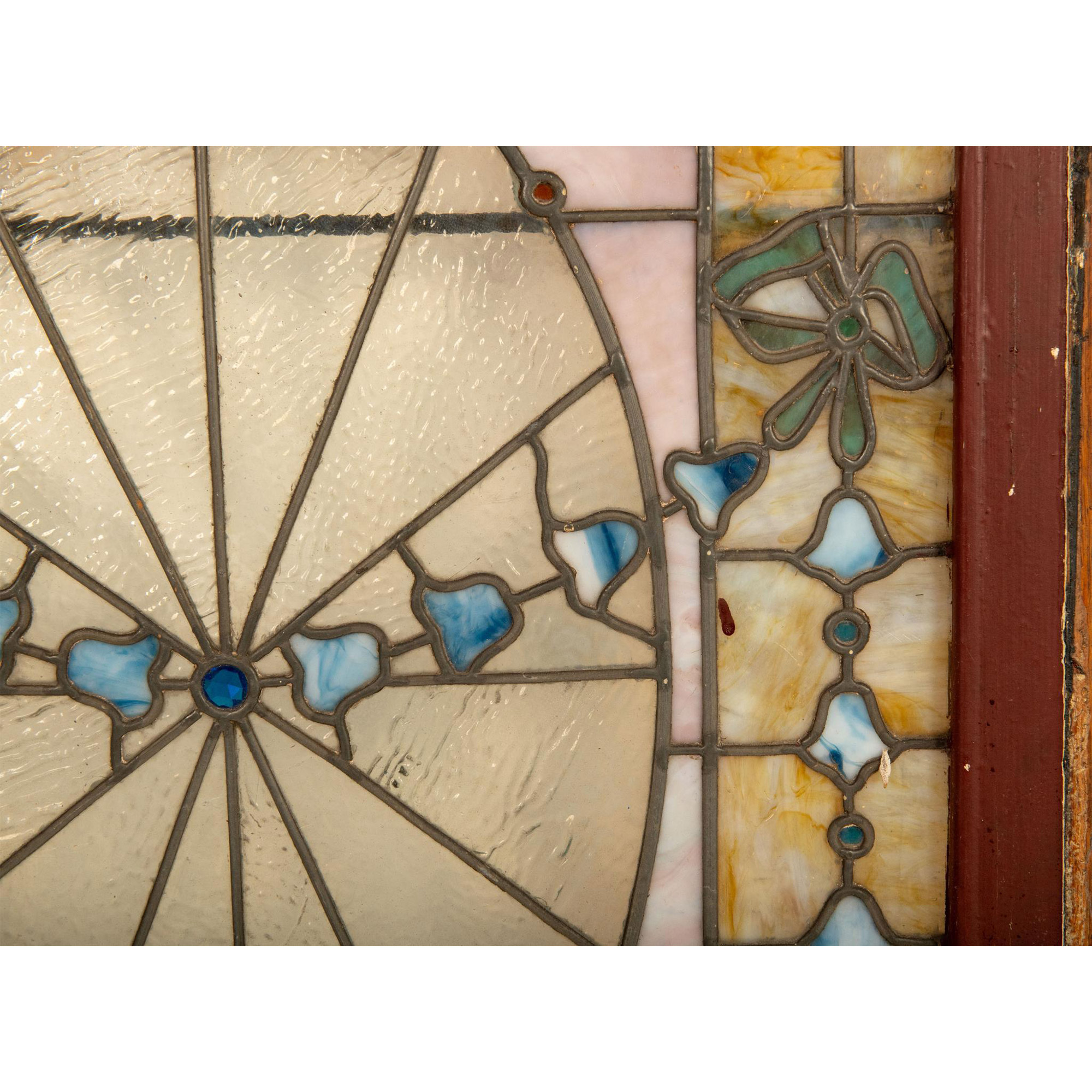 Antique Original Victorian Stained Glass Window Panel - Image 6 of 6