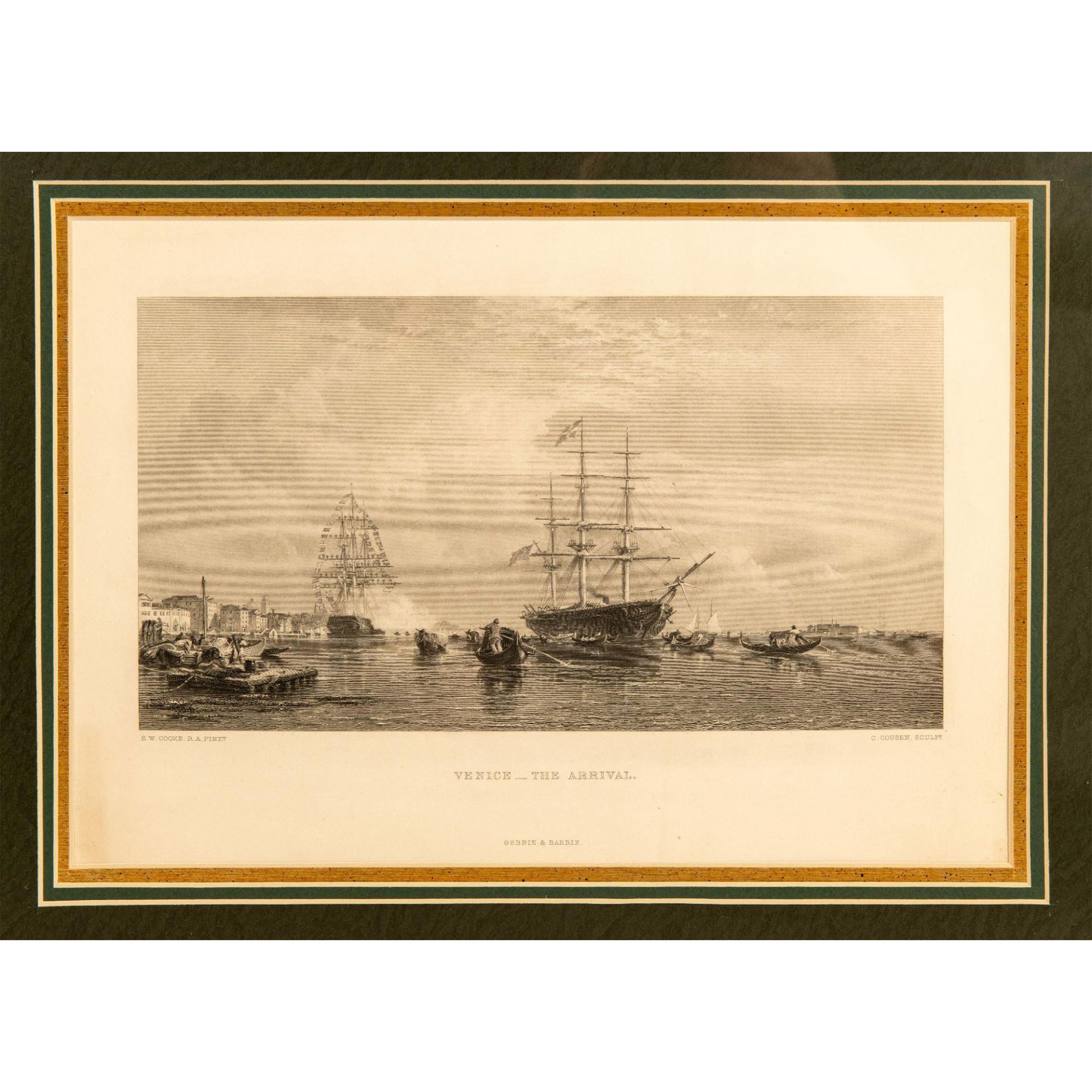 Charles Cousen, Antique Original Engraving on Paper, Venice - Image 3 of 5