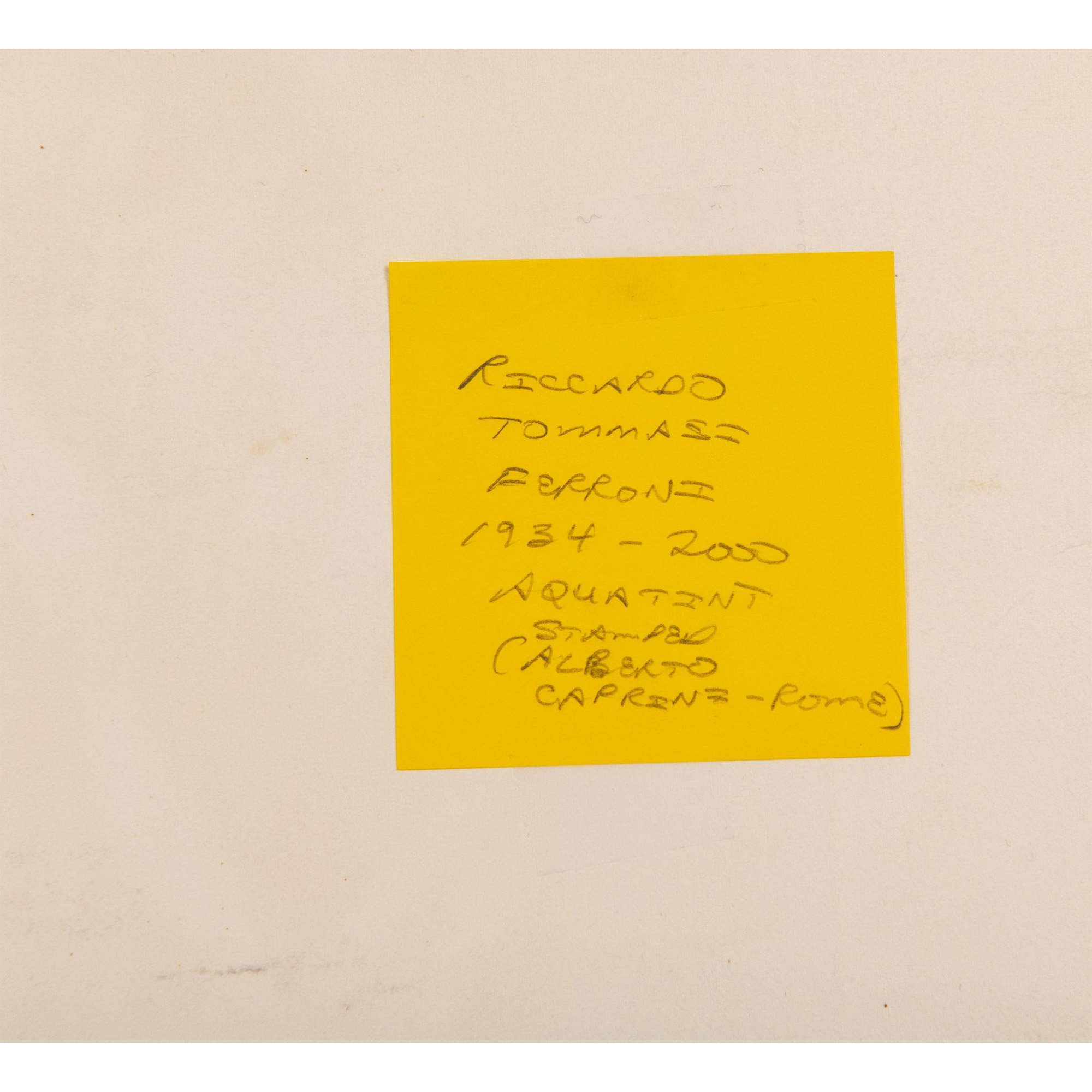 Ricardo Tommasi Ferroni, Original Aquatint on Paper, Signed - Image 7 of 7