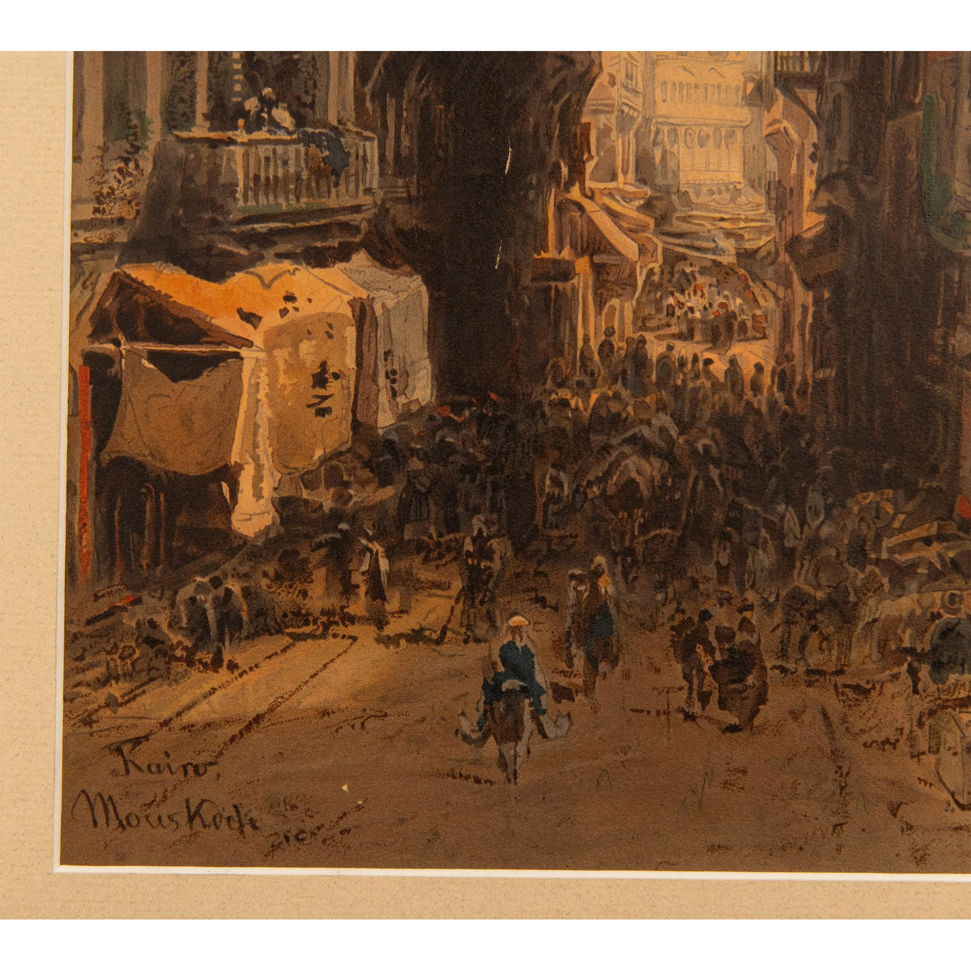 Eduard Hildebrandt, Chromolithograph on Board, Cairo Market - Image 5 of 6