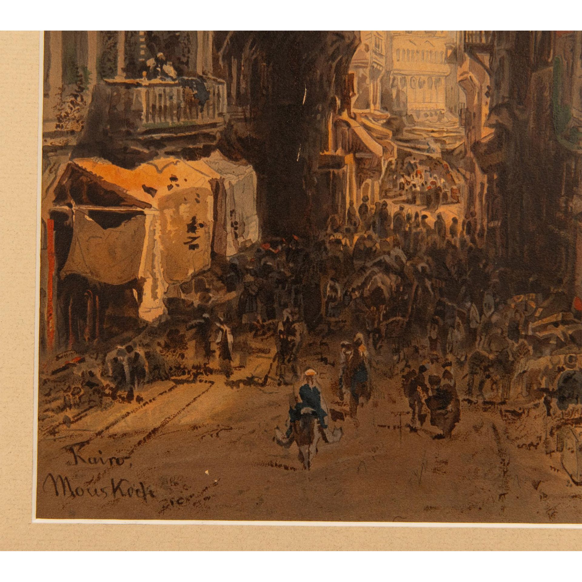 Eduard Hildebrandt, Chromolithograph on Board, Cairo Market - Bild 5 aus 6