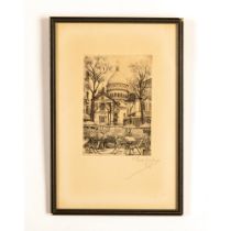 Dufza, Original Etching on Paper, Paris Cityscape Signed
