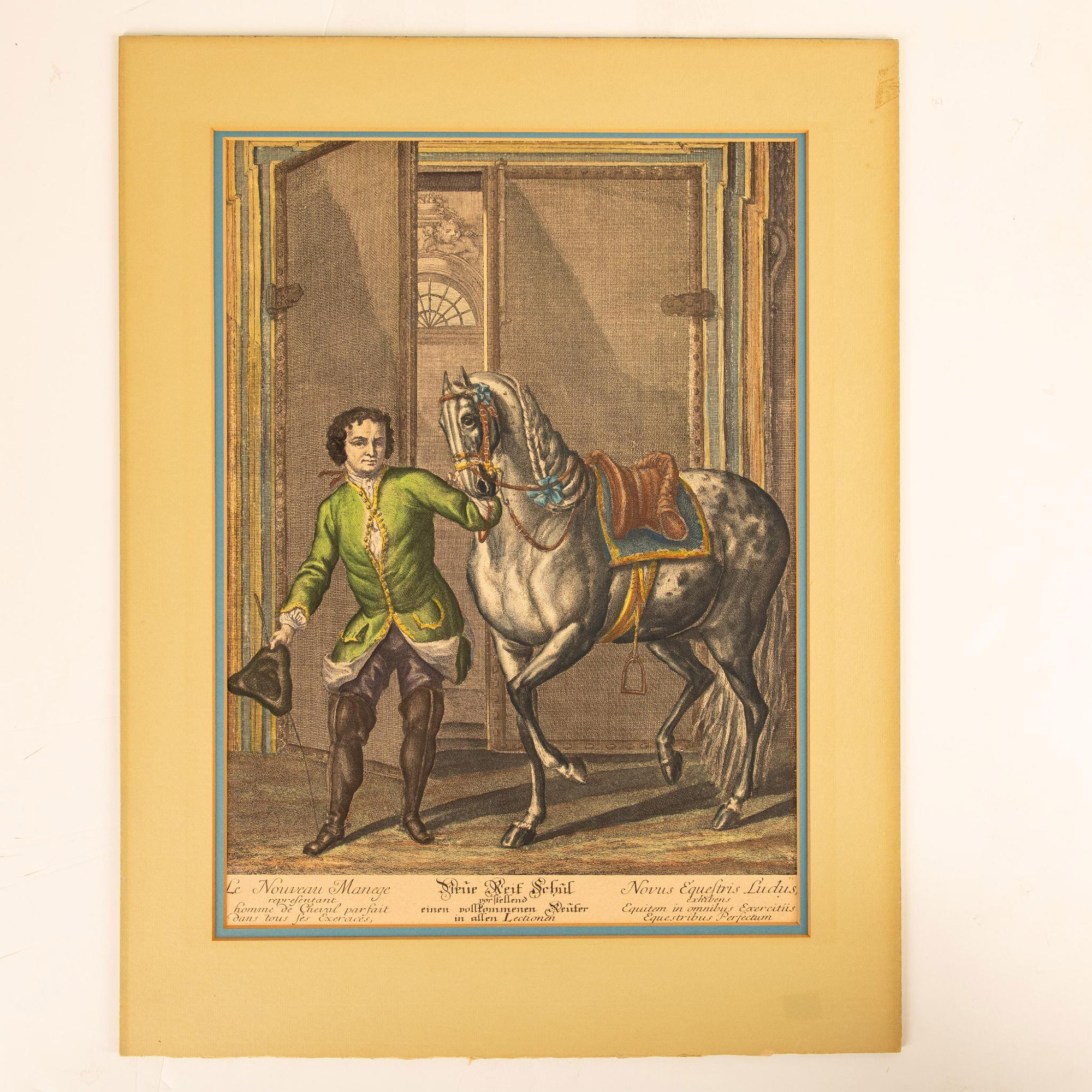 J.E. Ridinger, 18th Century Hand-Colored Etching on Paper