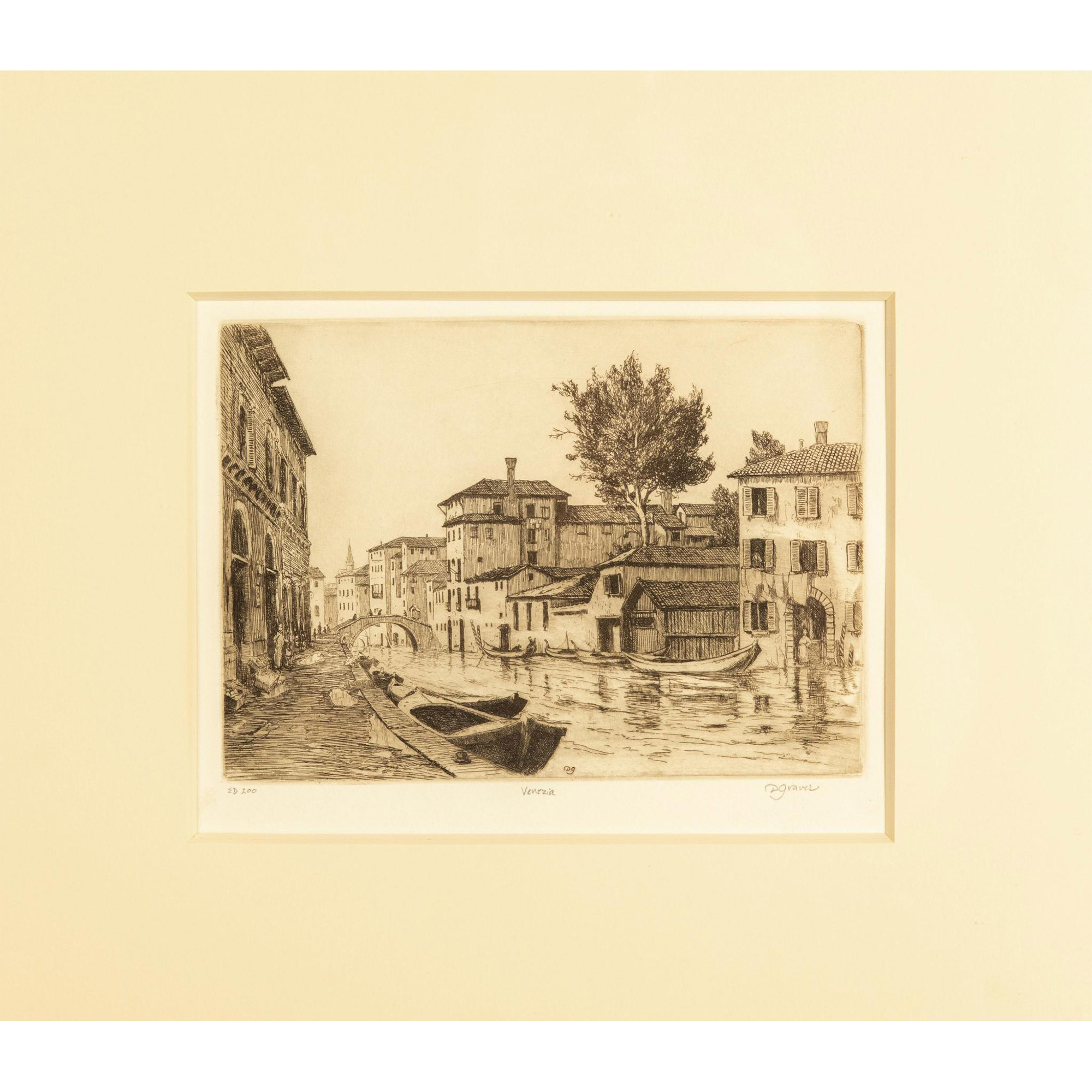 Daniel Graves, Original Etching on Paper, Venezia, Signed - Image 2 of 5