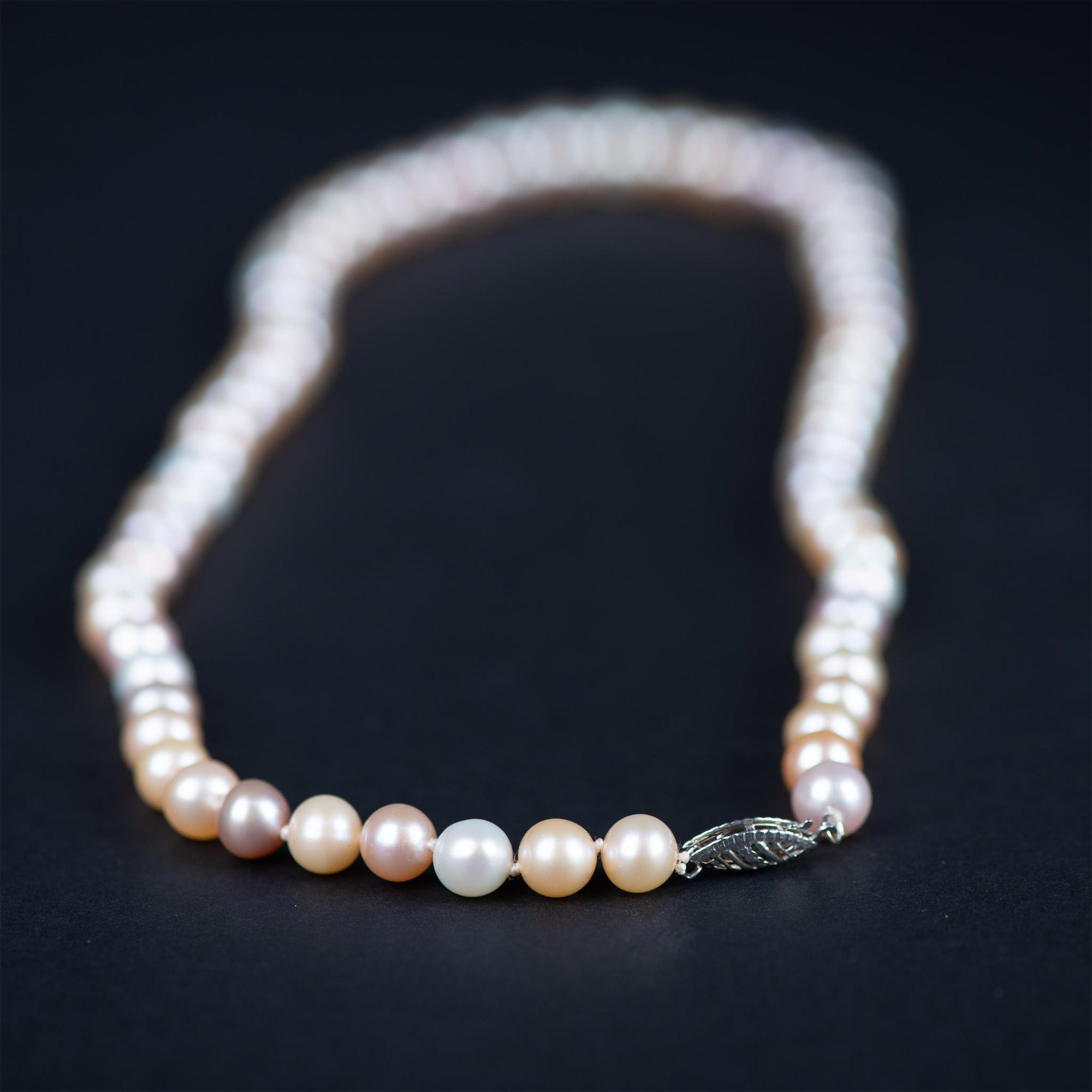 Classy 14K White Gold & Multicolor Pearl Necklace