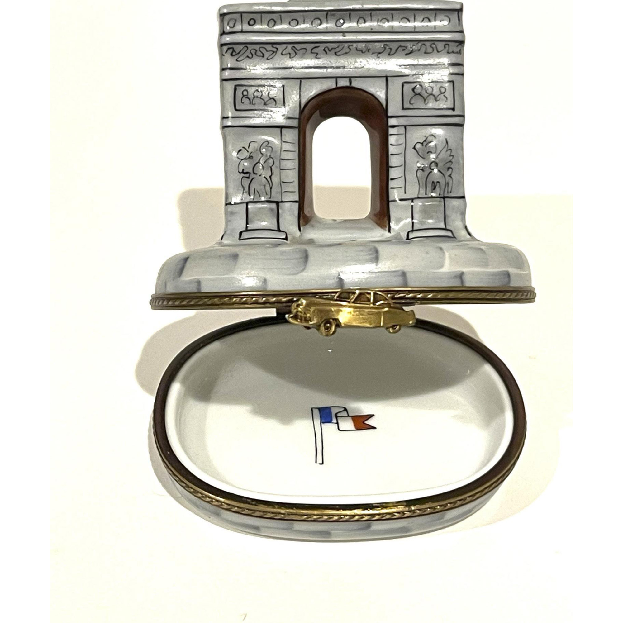 Rare Limited Ed Limoges Keepsake Box, Gray Arc de Triomphe - Image 2 of 5