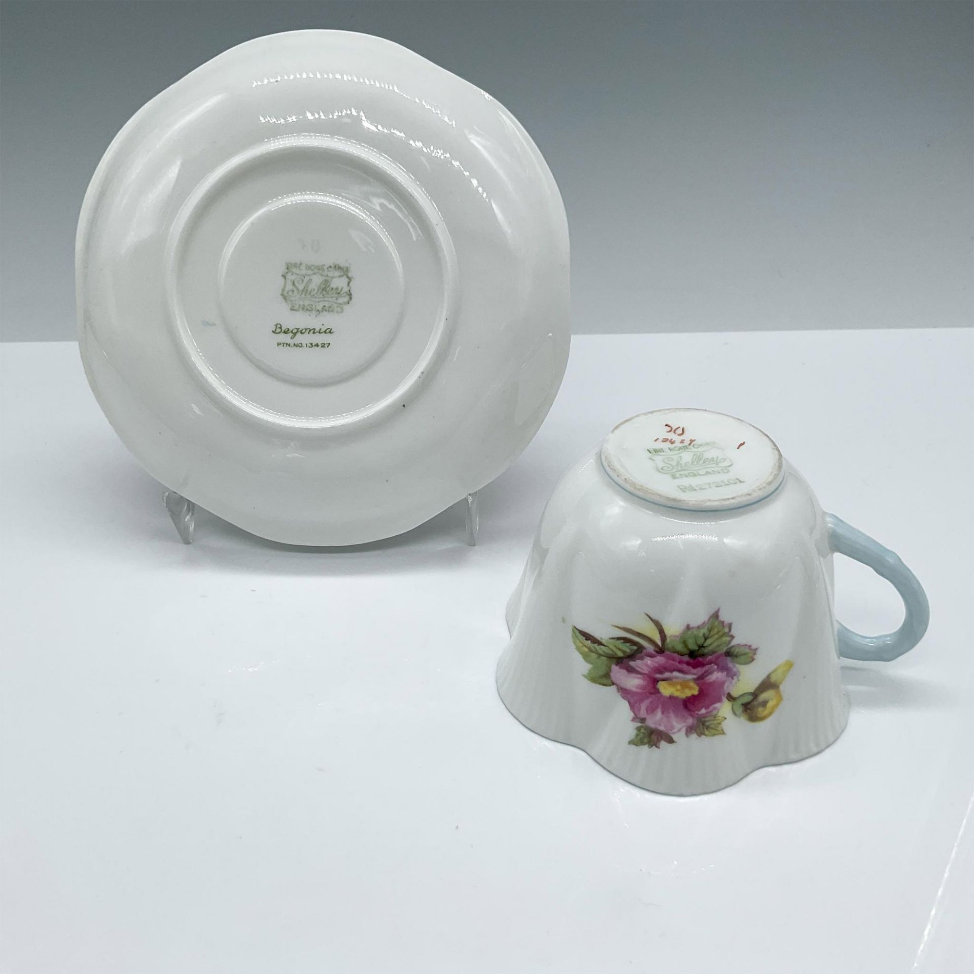 Shelley Bone China Tea Cup and Saucer, Begonia - Bild 4 aus 4