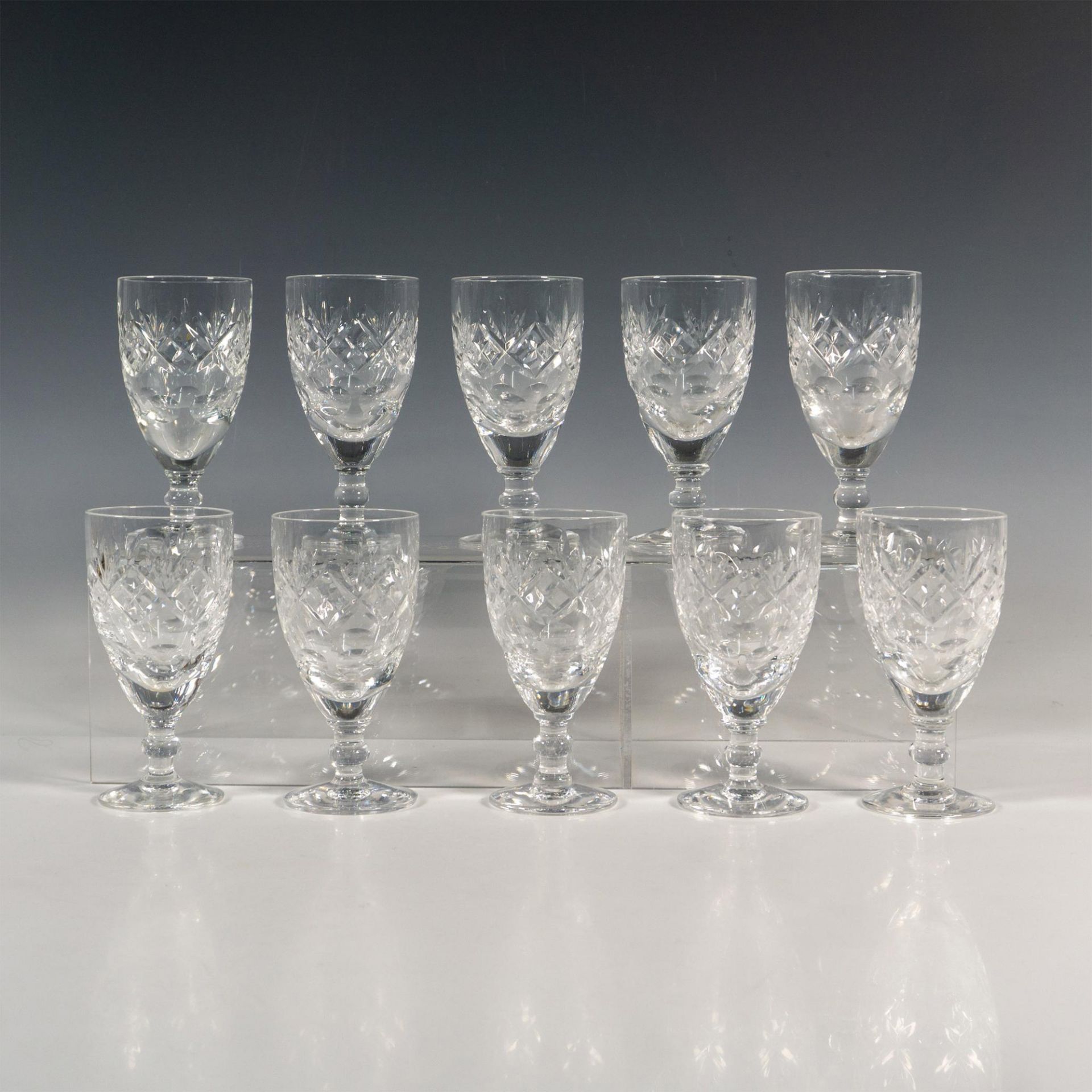 10pc Royal Doulton Crystal Cordials, Georgian - Image 2 of 4