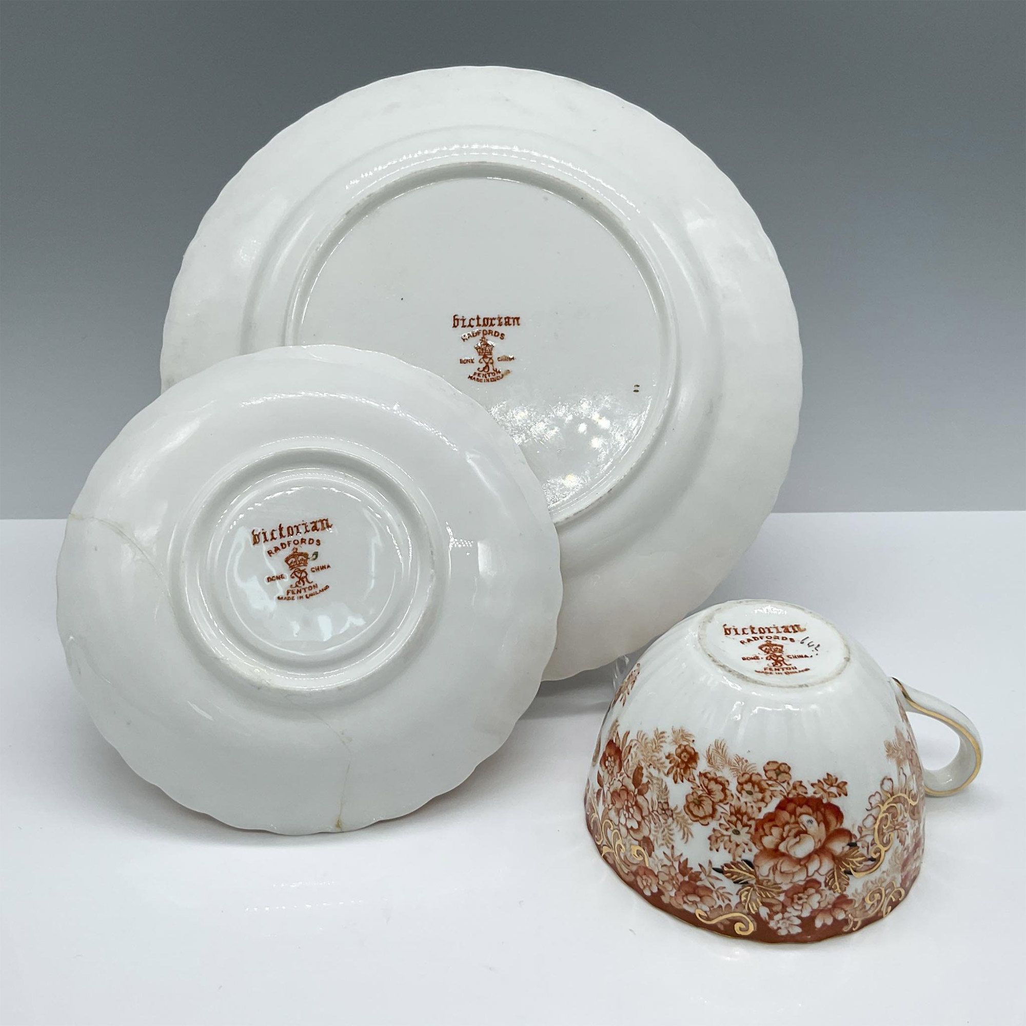 Radfords Fenton Bone China Tea Trio, Victorian - Image 3 of 3