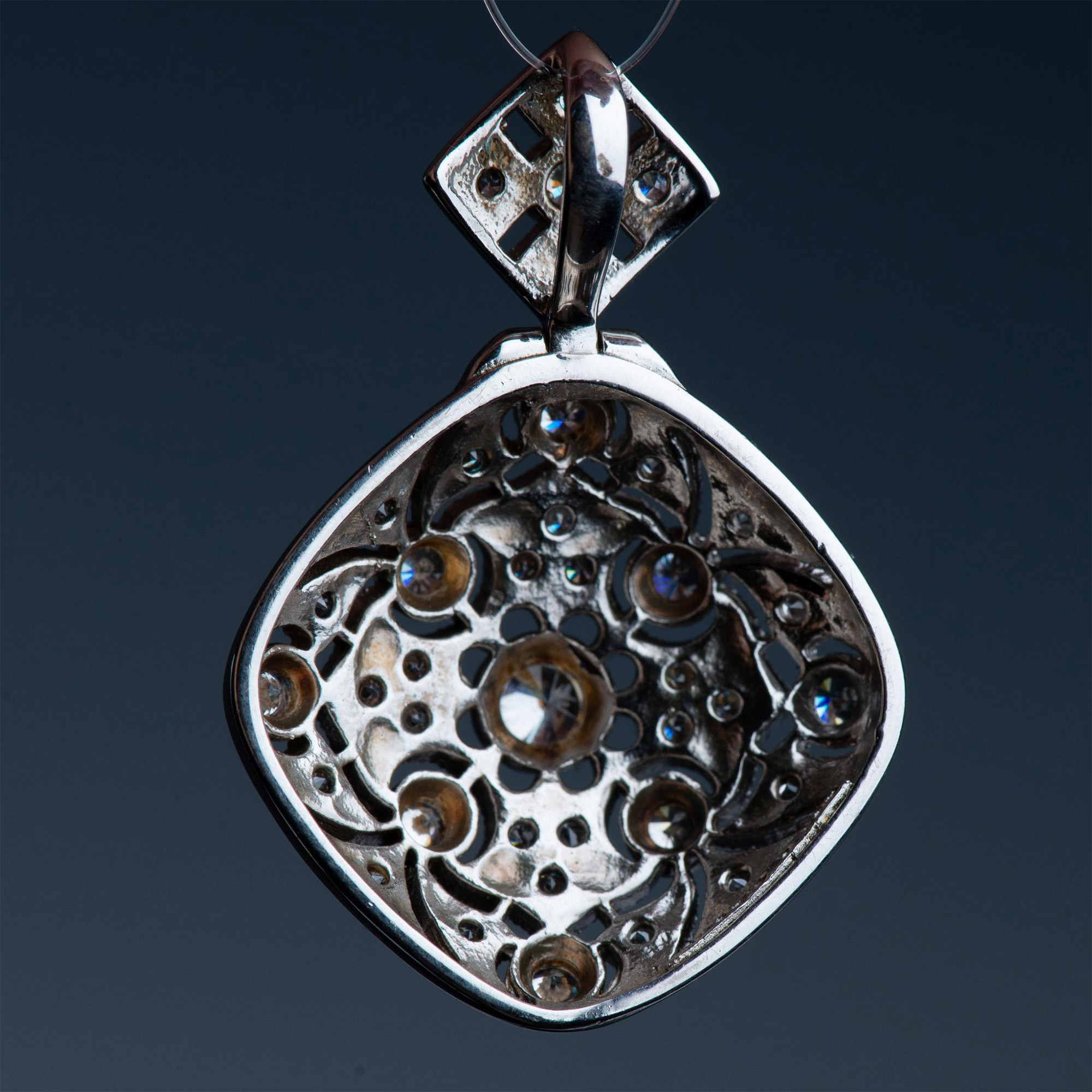 Gorgeous Ornate Sterling Silver Filigree & CZ Pendant - Image 2 of 5