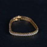 Fancy Gold Tone Sterling Silver CZ Bracelet