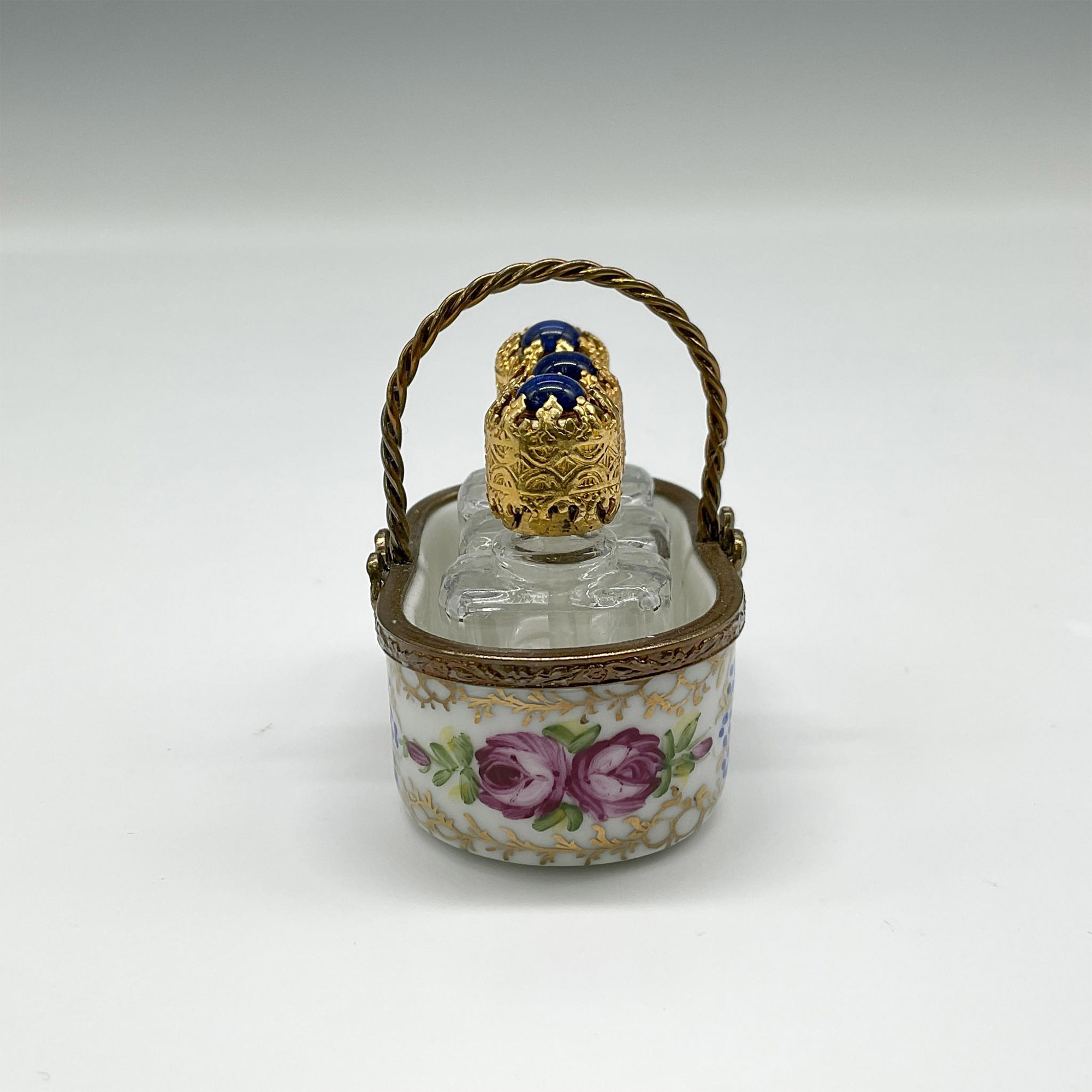Limoges Peint Main Porcelain Basket of Bottles Box - Image 4 of 4