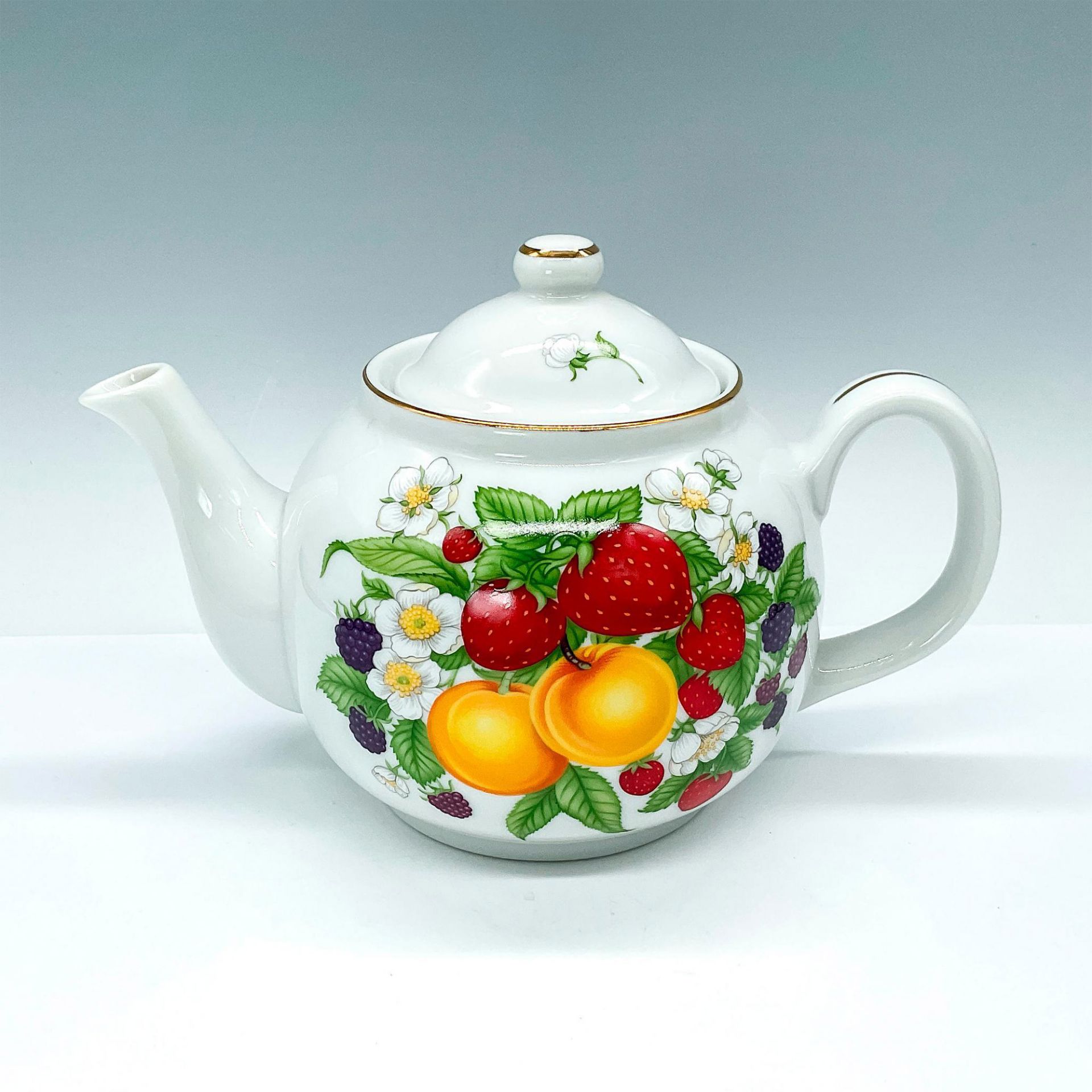 Lenox Porcelain Fruit Decorated Teapot - Bild 2 aus 3