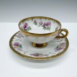 Occupied Japan Trimont China Tea Cup and Saucer Set Hibiscus