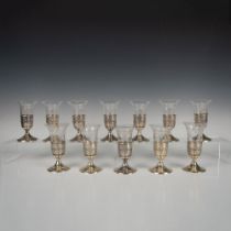FM Whiting Sterling Silver & Cut Crystal Parfaits, Set of 12