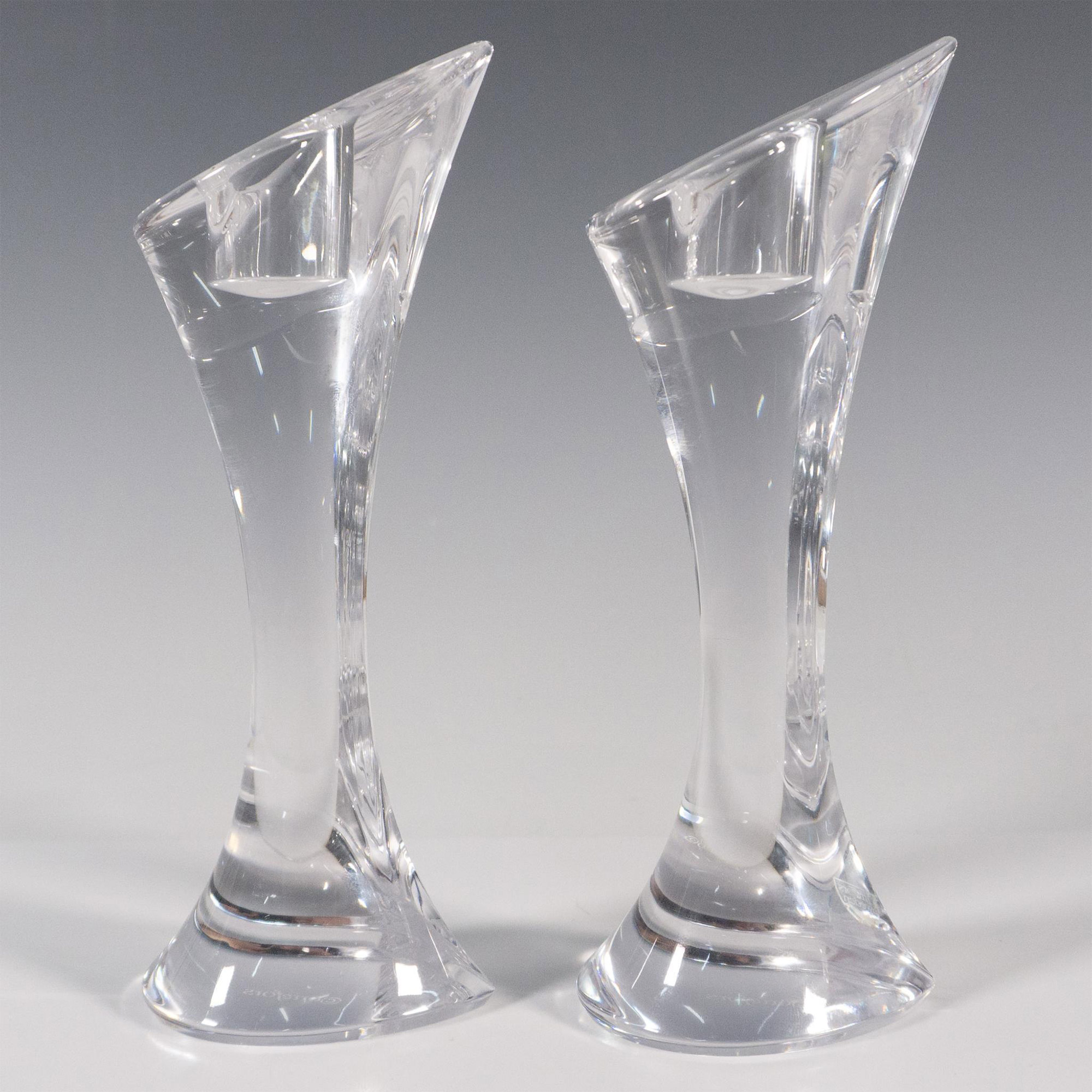 Pair of Orrefors Crystal Candle Holders, Drop - Image 2 of 3