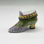Enameled Porcelain Shoe Keepsake Box
