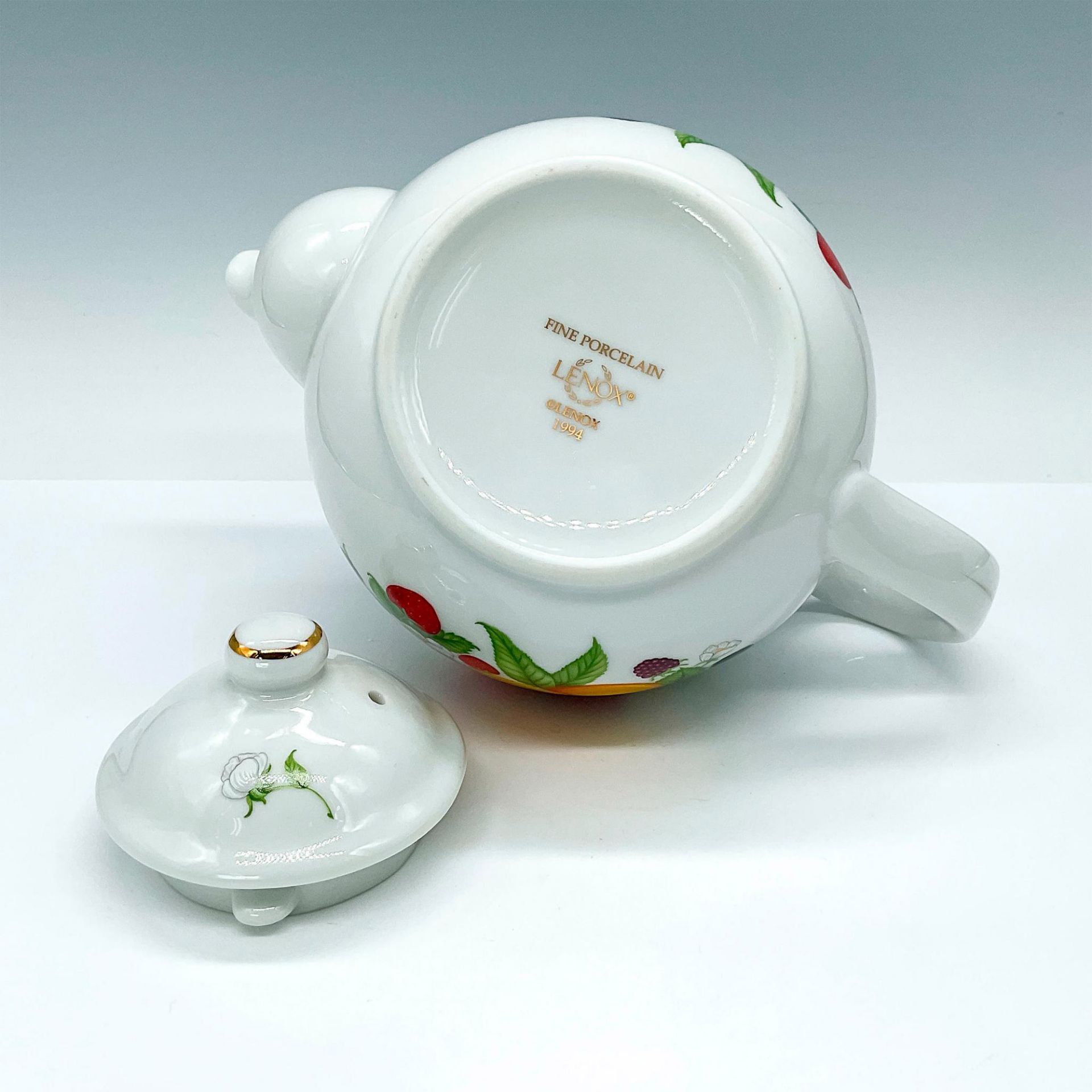 Lenox Porcelain Fruit Decorated Teapot - Bild 3 aus 3
