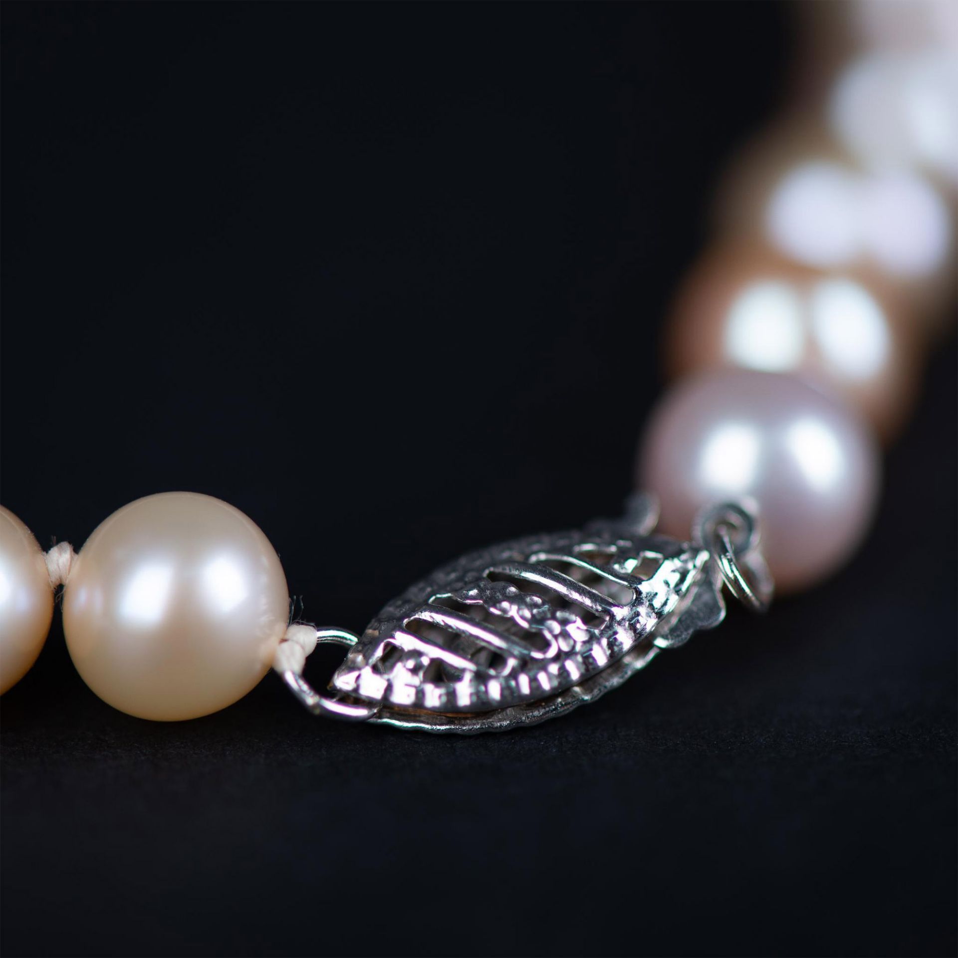Classy 14K White Gold & Multicolor Pearl Necklace - Bild 4 aus 4