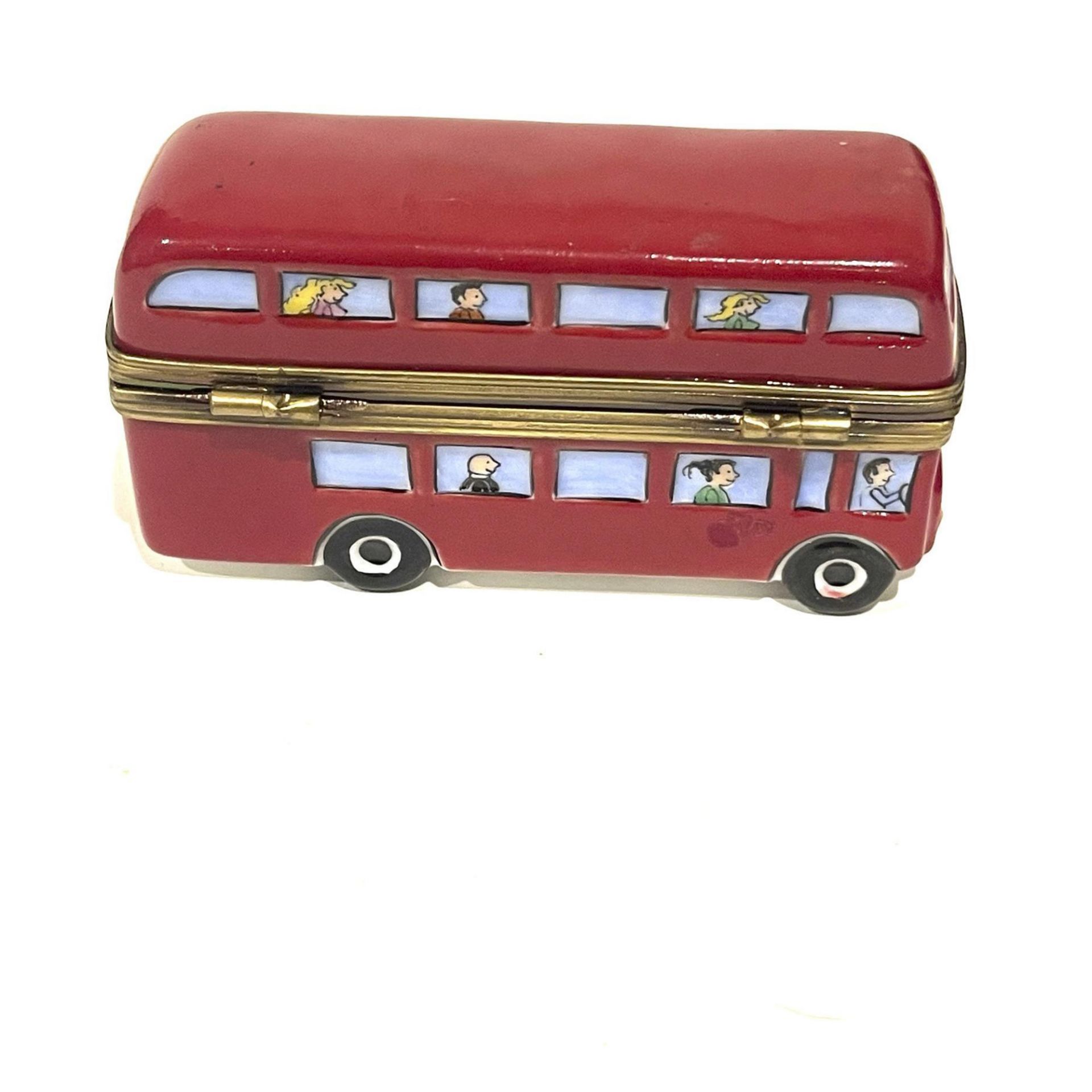 Limoges Keepsake Box, London Oxford Circus Double Decker Bus - Bild 3 aus 6