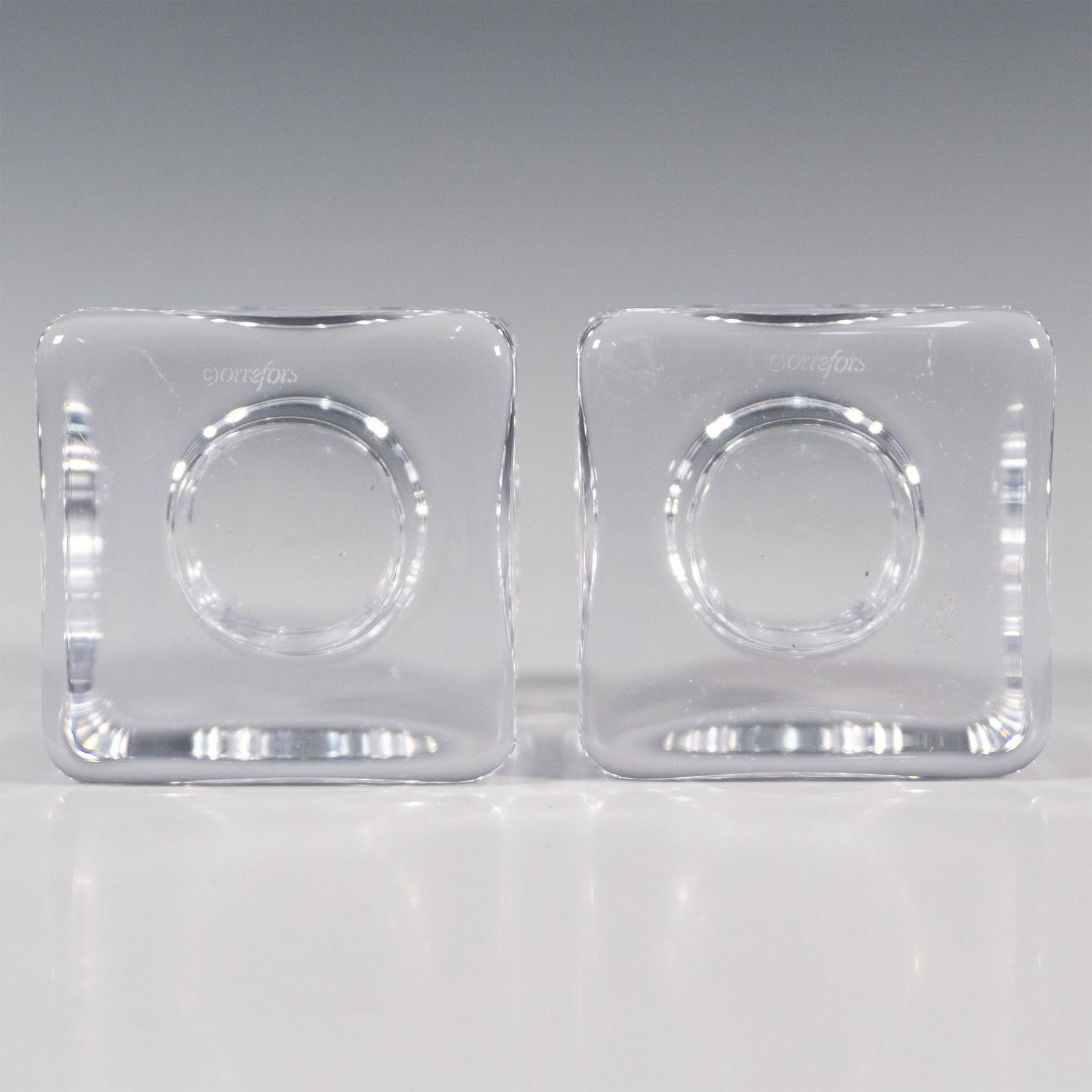 Pair of Orrefors Crystal Candleholders, Ice Cubes - Bild 4 aus 5