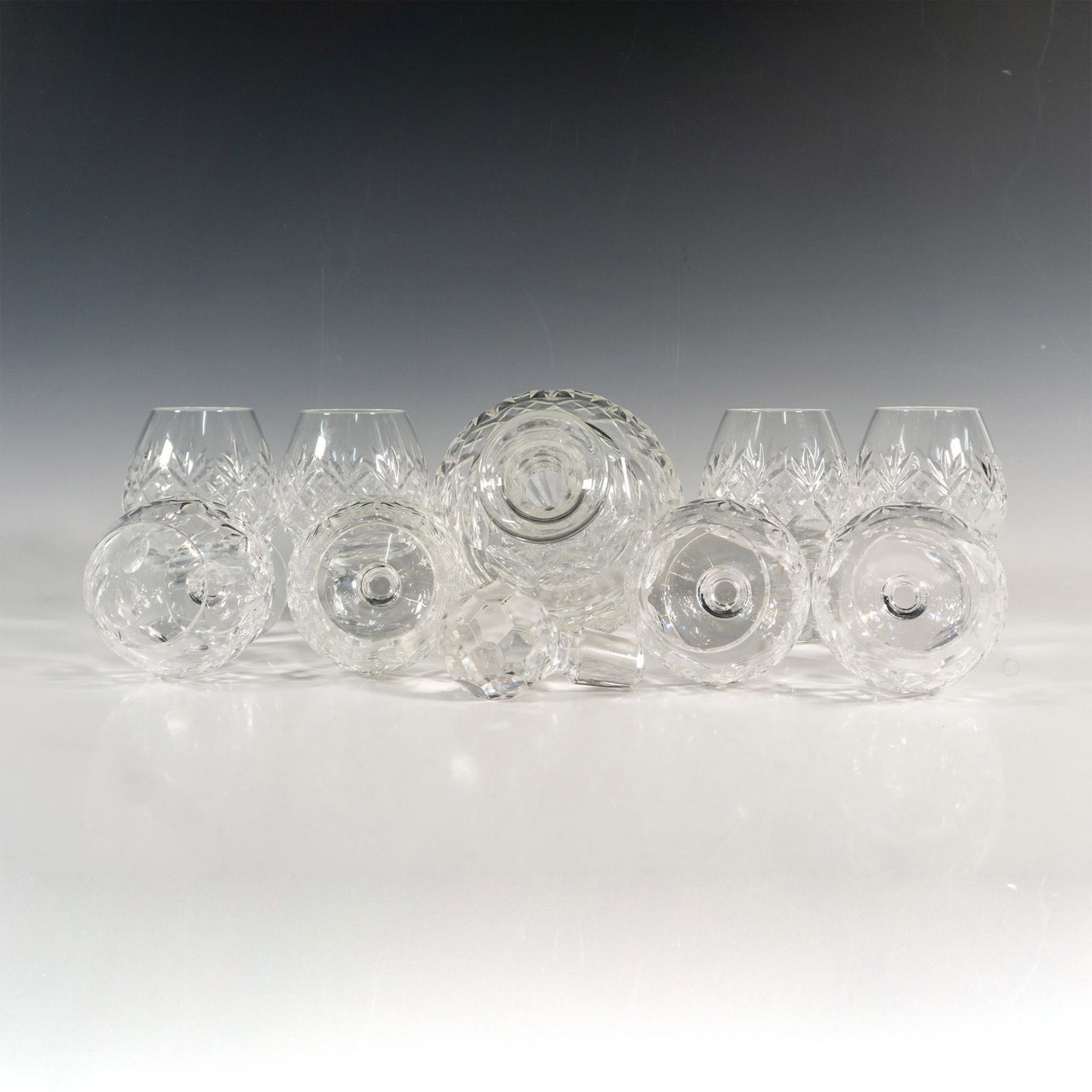 9pc Royal Doulton Crystal Brandy Glasses + Decanter - Bild 4 aus 4