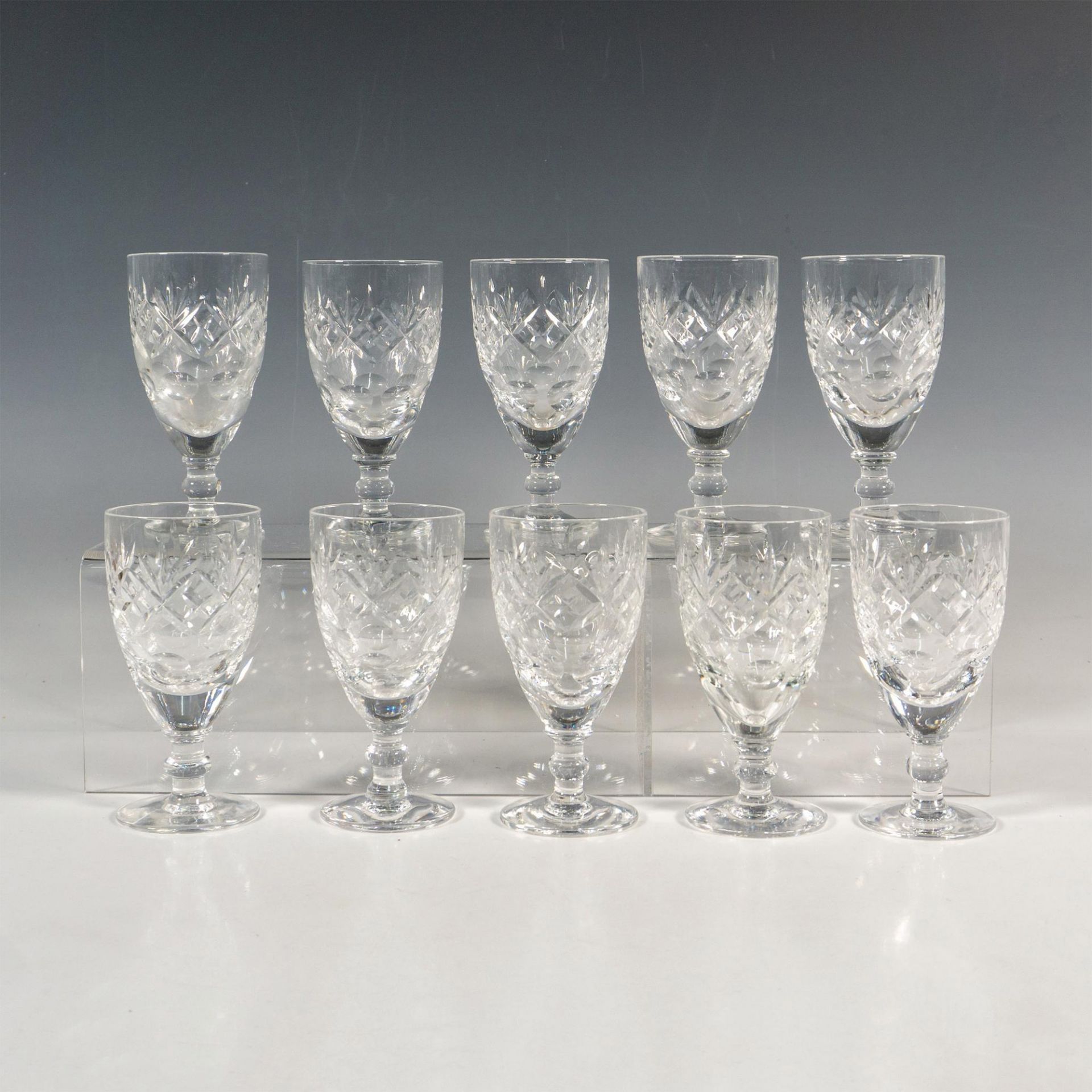 10pc Royal Doulton Crystal Cordials, Georgian