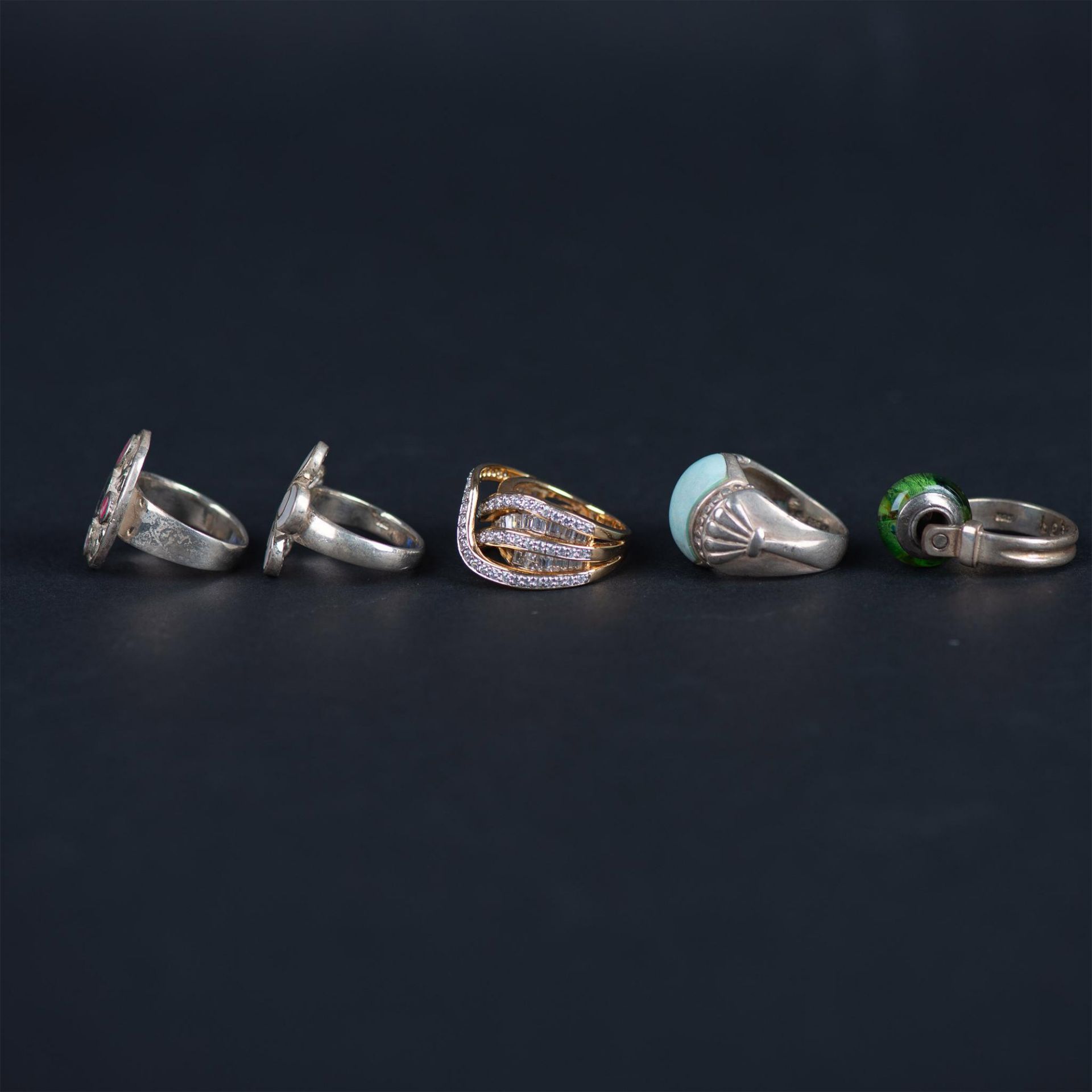 5pc Beautiful Sterling Silver Rings - Bild 2 aus 7