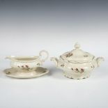 2pc Rosenthal Pompadour Moss Rose Gravy Boat & Tureen